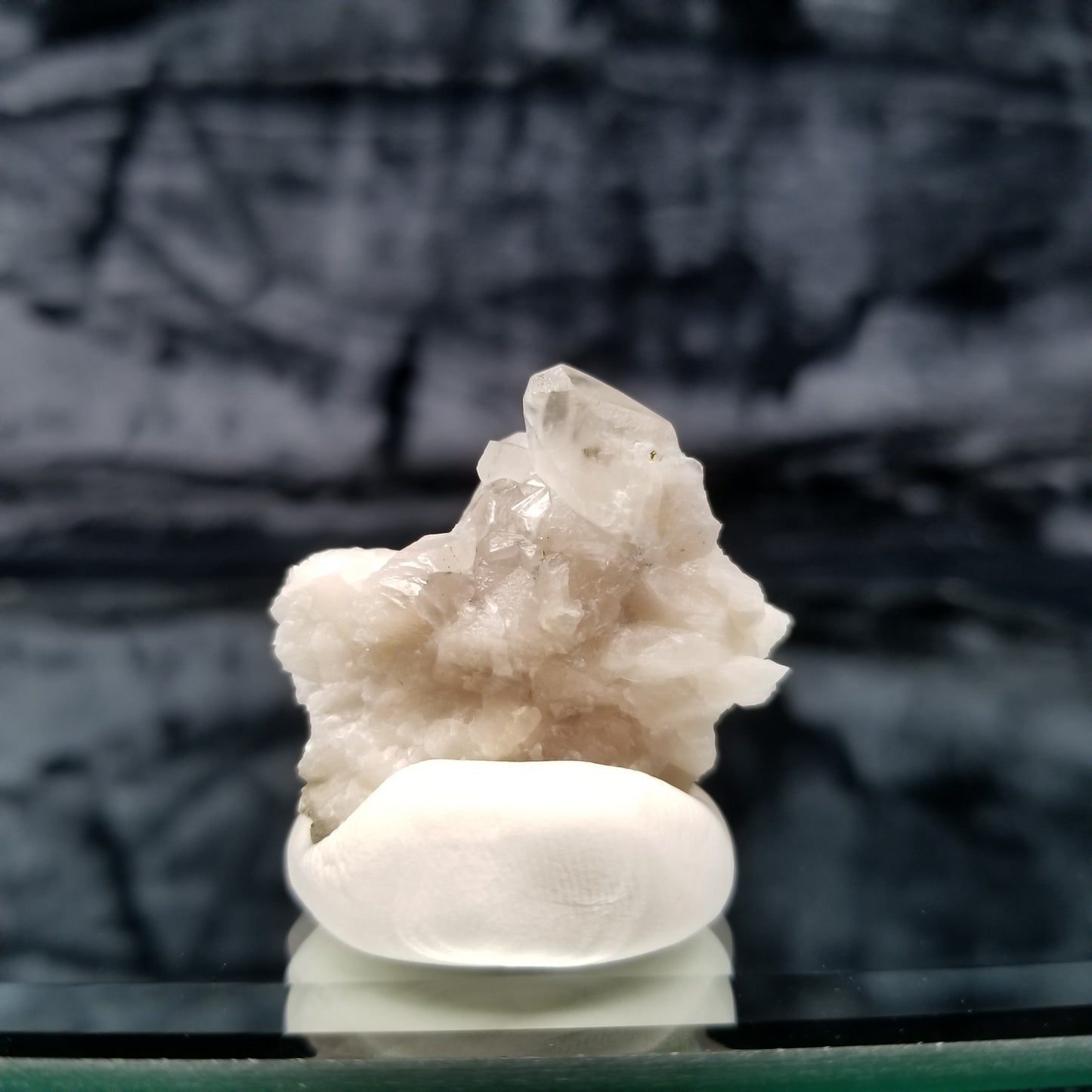 #11337 Chalcopyrite on clear Combined form Calcite with Chalcopyrite inclusions on matrix