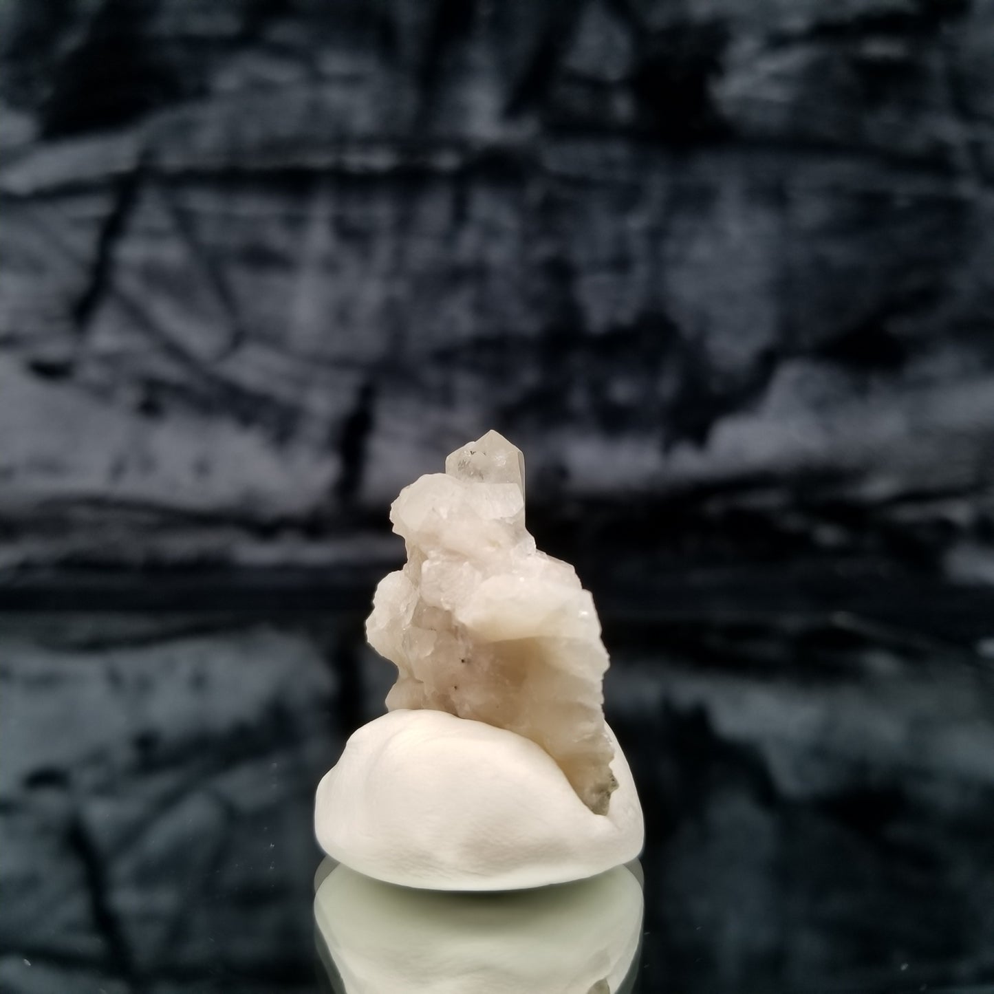 #11337 Chalcopyrite on clear Combined form Calcite with Chalcopyrite inclusions on matrix