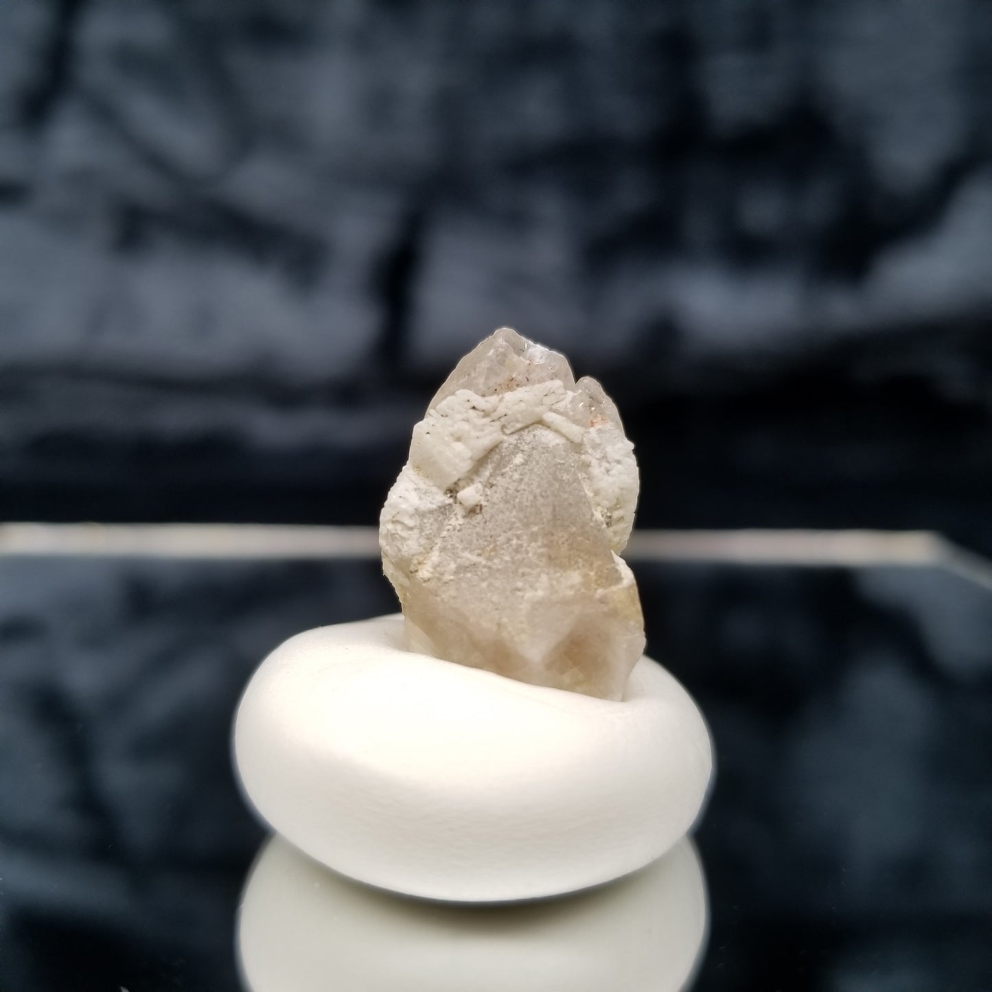 #11338 White Dolomite on twin Combined form Calcite