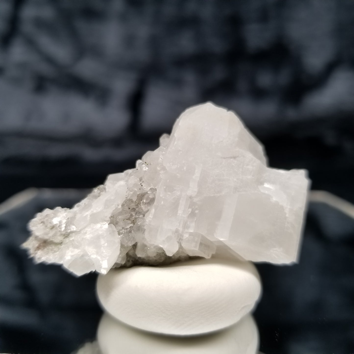 #11340 Clear Calcite Combined form with Spirit Spar on matrix