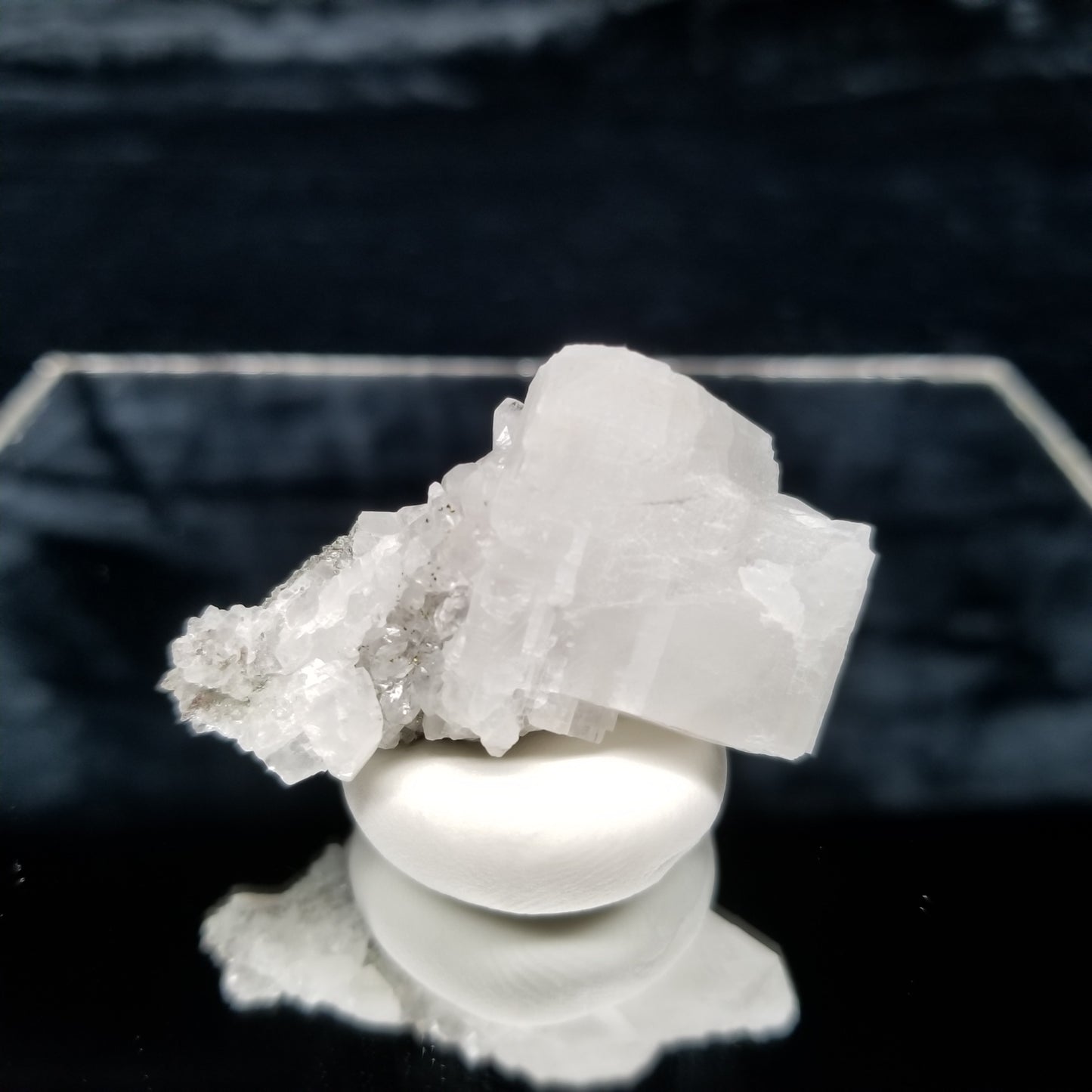 #11340 Clear Calcite Combined form with Spirit Spar on matrix