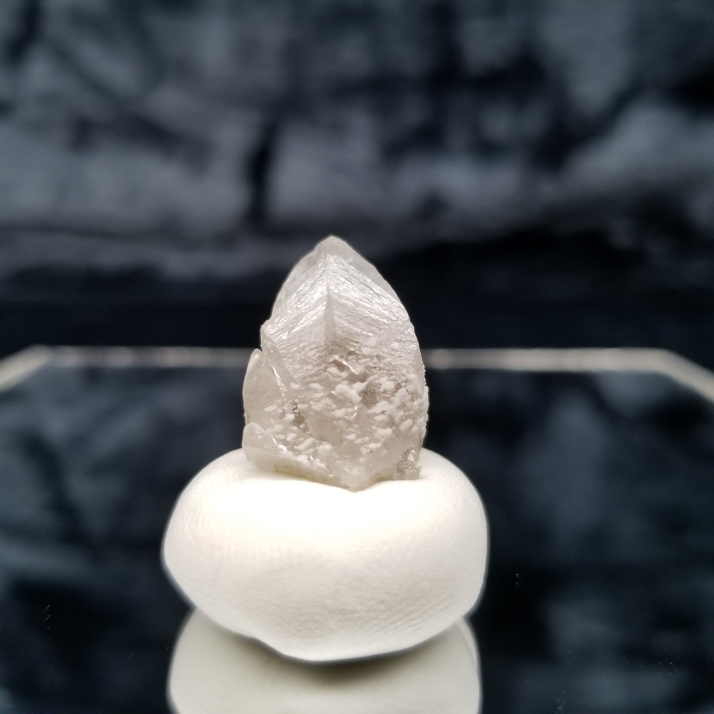 #11342 White Dolomite on twin Combined form Calcite with Chalcopyrite inclusions