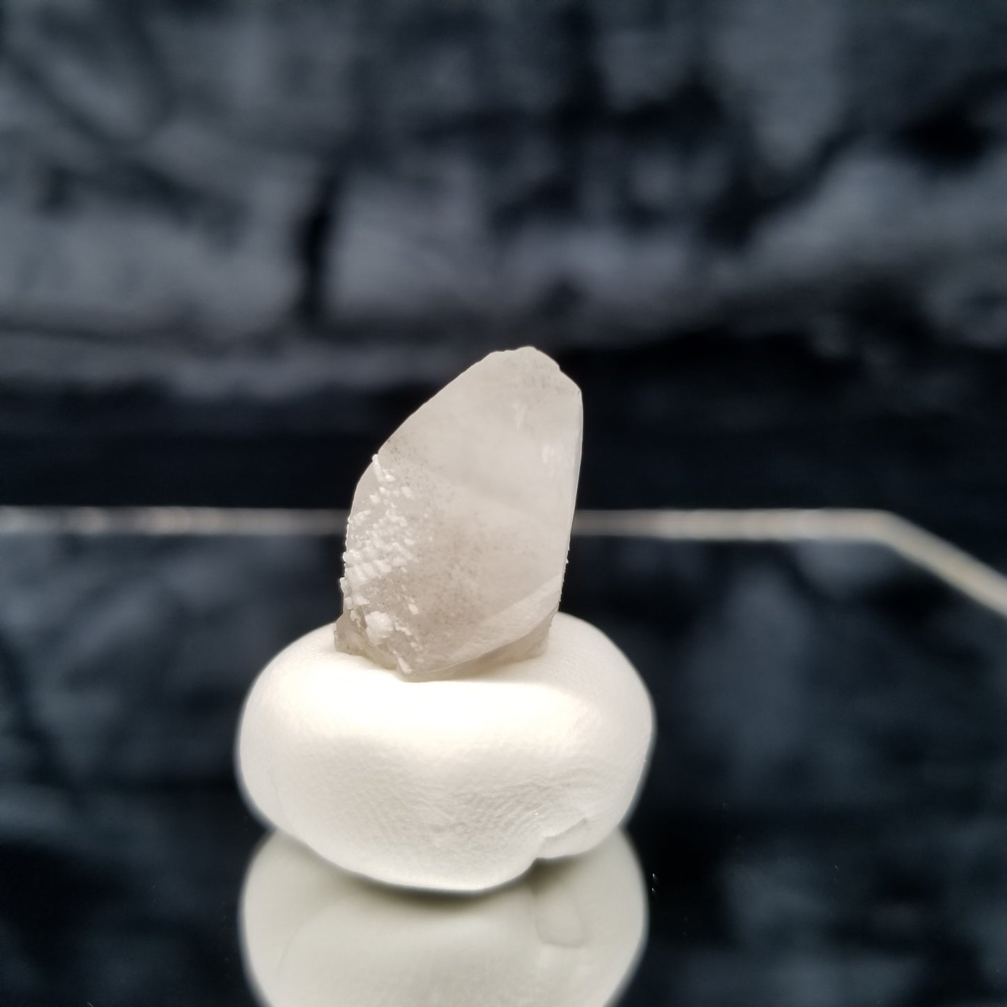 #11342 White Dolomite on twin Combined form Calcite with Chalcopyrite inclusions
