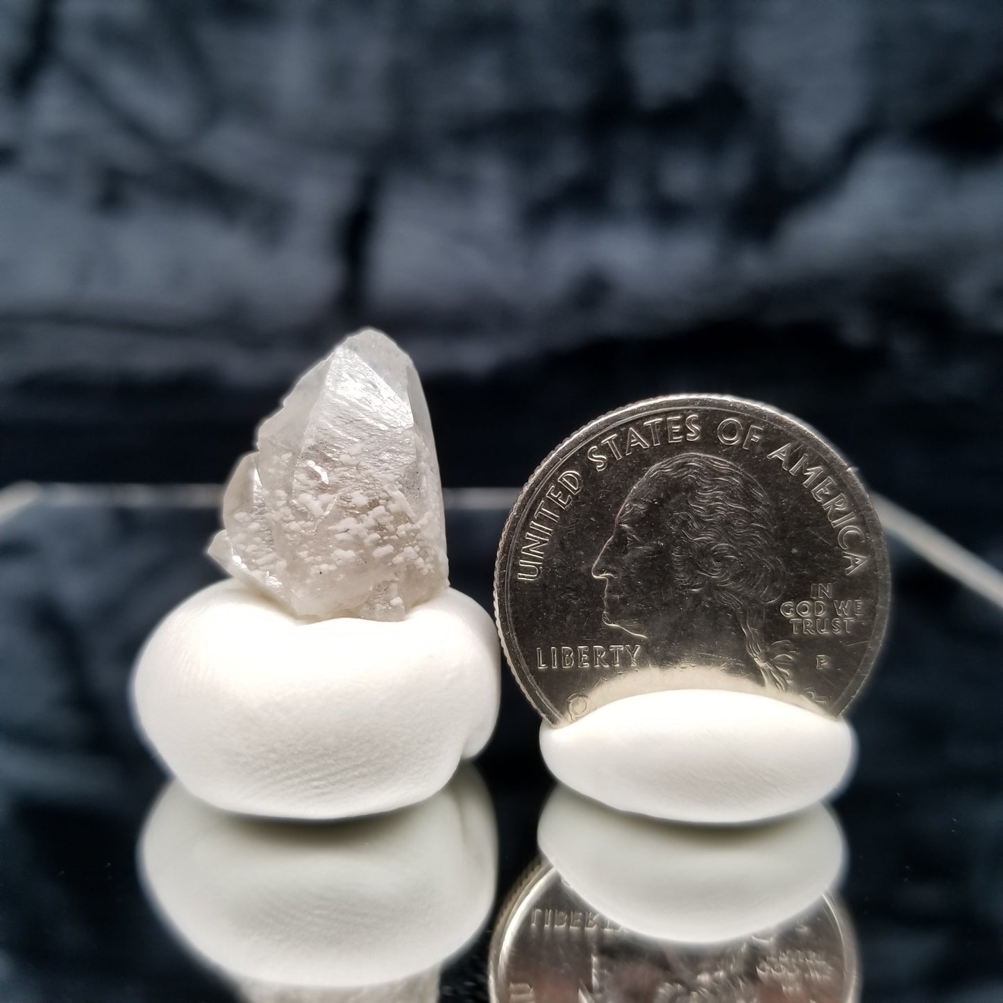 #11342 White Dolomite on twin Combined form Calcite with Chalcopyrite inclusions