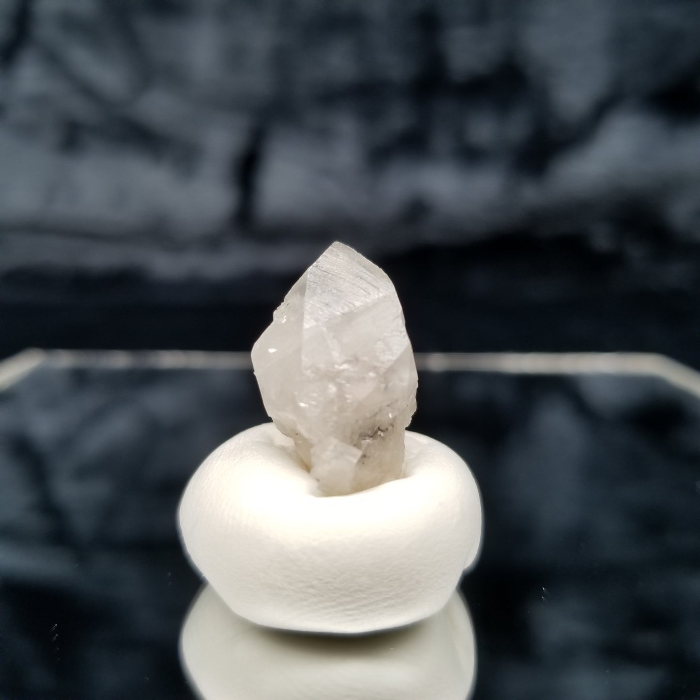 #11343 Chalcopyrite on Clear Combined form Calcite with Chalcopyrite phantom inclusions on matrix