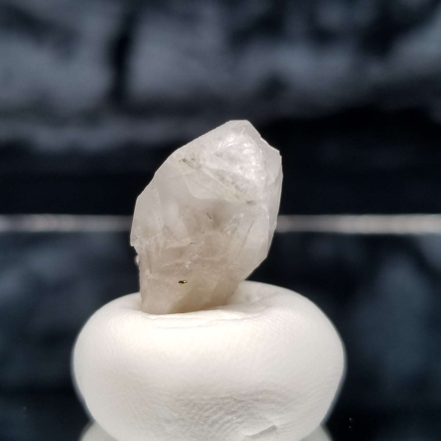 #11343 Chalcopyrite on Clear Combined form Calcite with Chalcopyrite phantom inclusions on matrix