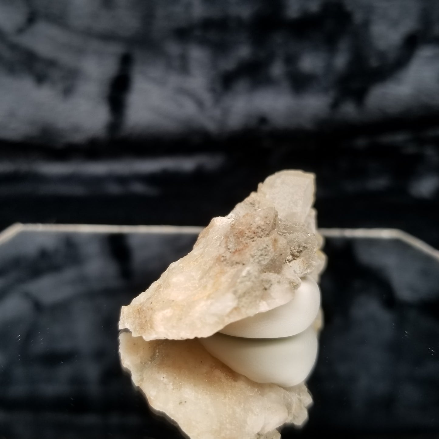 #11347 Chalcopyrite and white Dolomite on Combined form Calcite on matrix