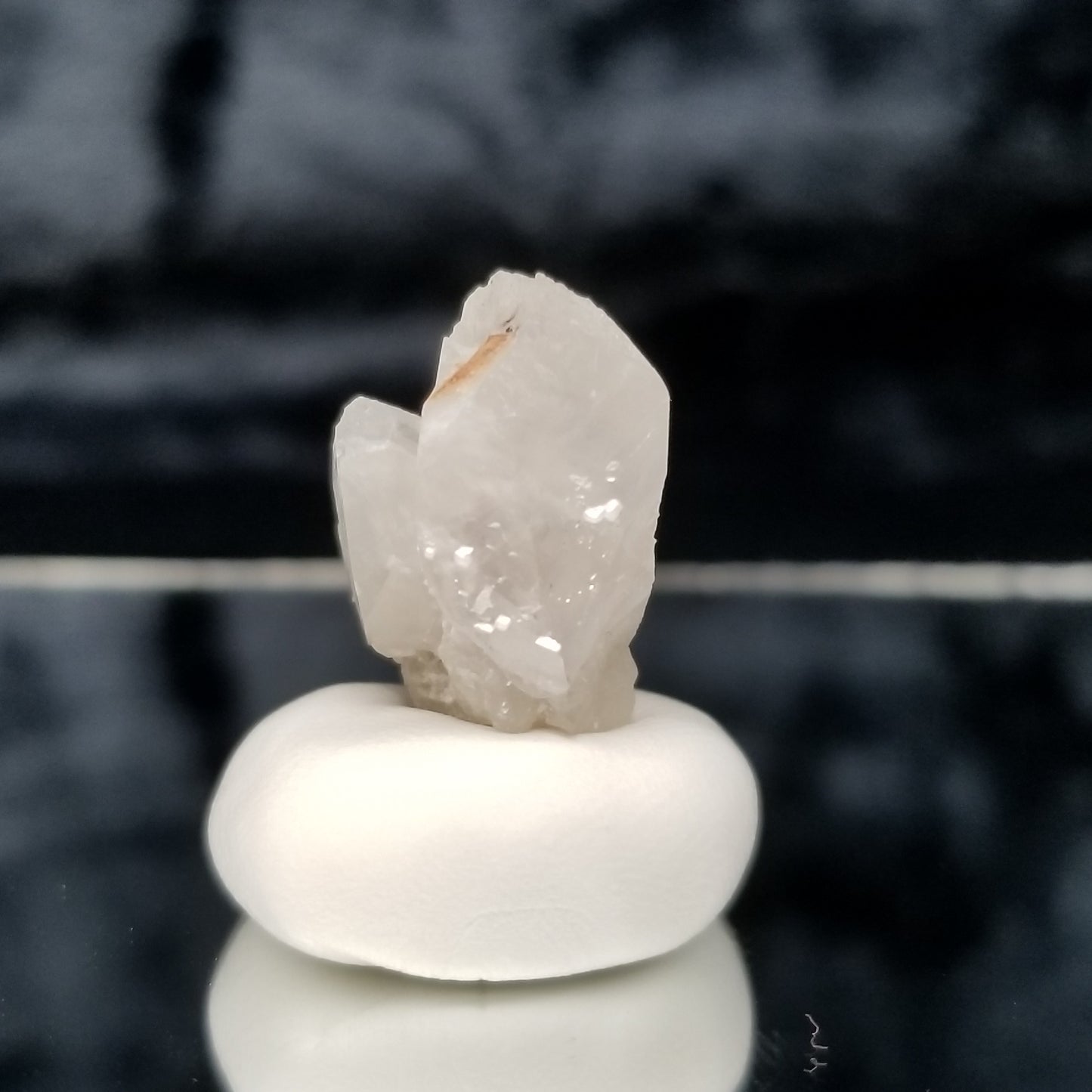 #11351 White Dolomite on triple clear Combined form Calcite formation on matrix