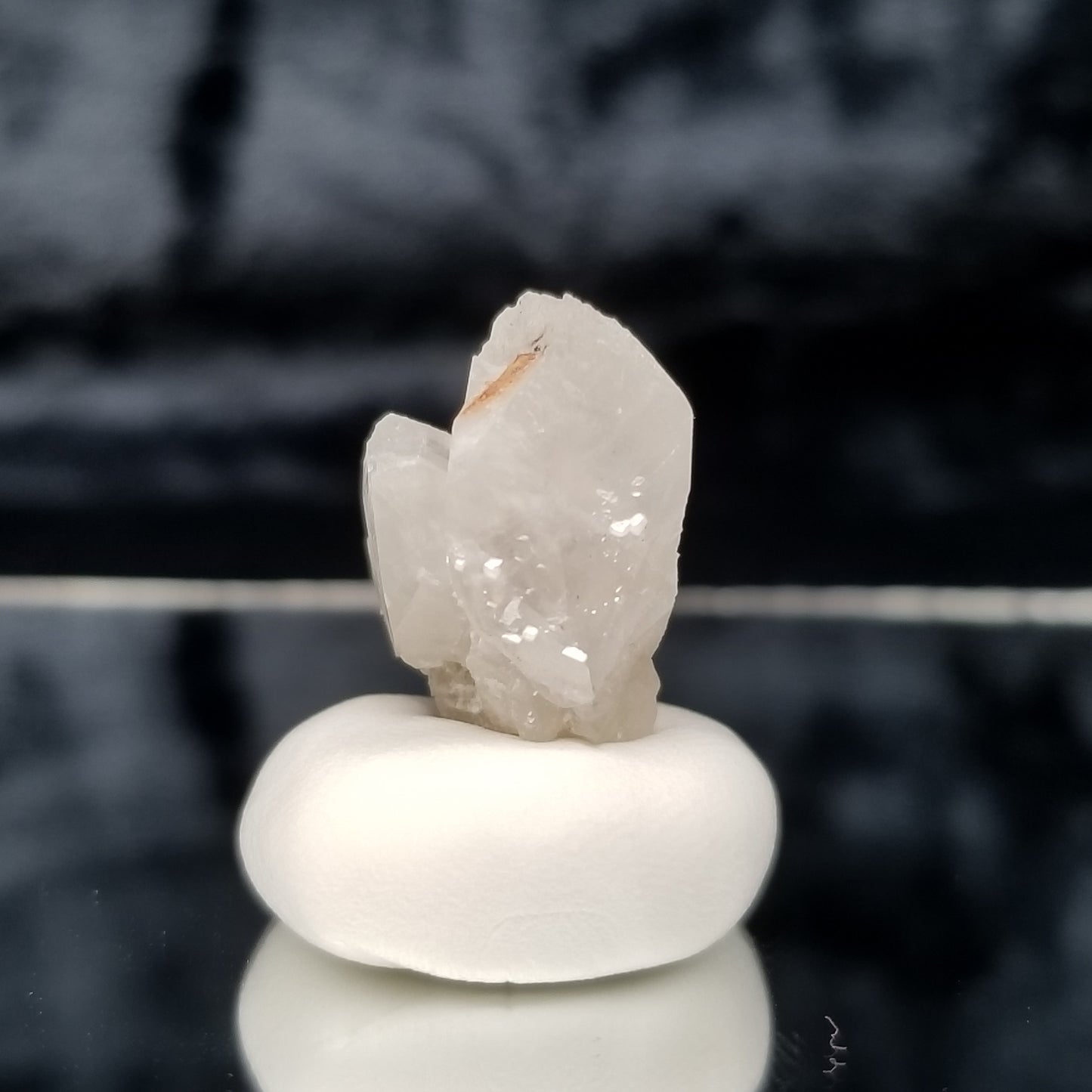 #11351 White Dolomite on triple clear Combined form Calcite formation on matrix