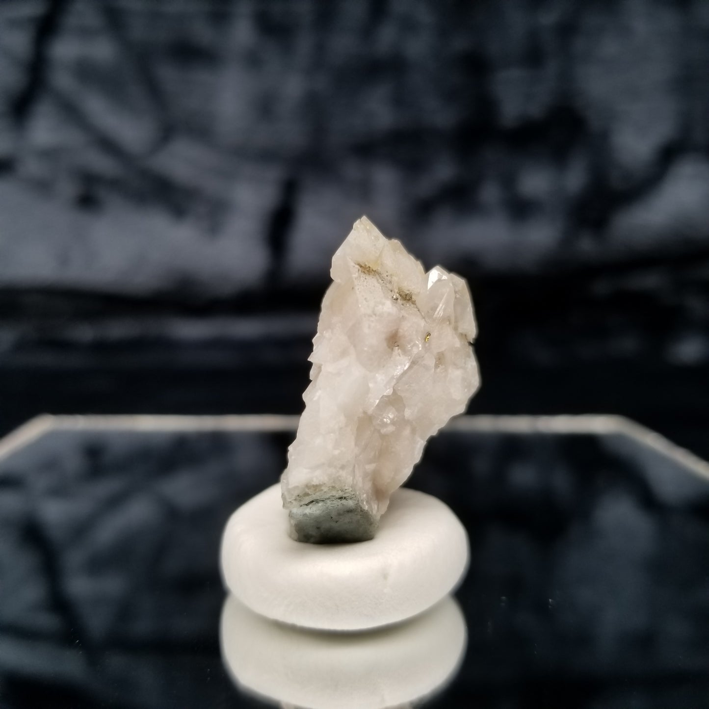 #11353 Chalcopyrite on clear Combined form Calcite on matrix