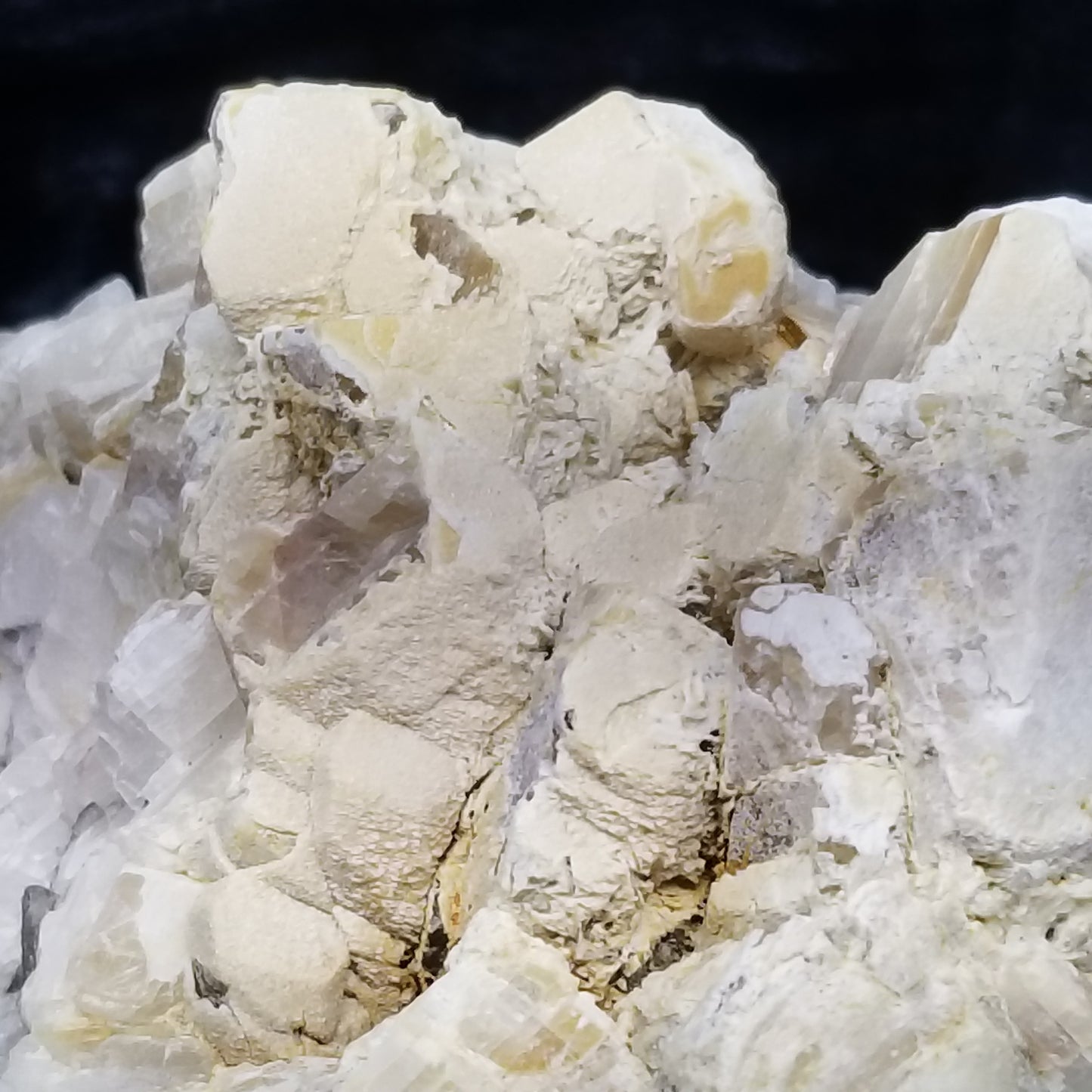 #11296 White Dolomite on Combined form Calcite with Chalcopyrite inclusions multiple formation