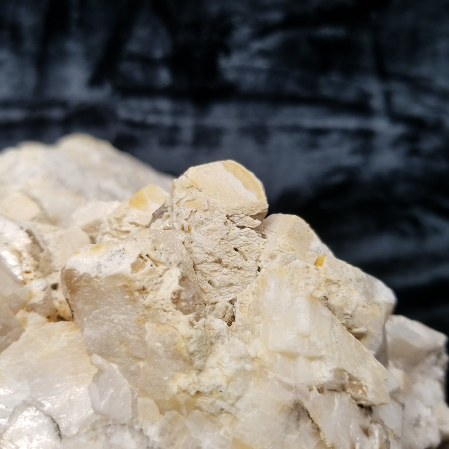 #11296 White Dolomite on Combined form Calcite with Chalcopyrite inclusions multiple formation