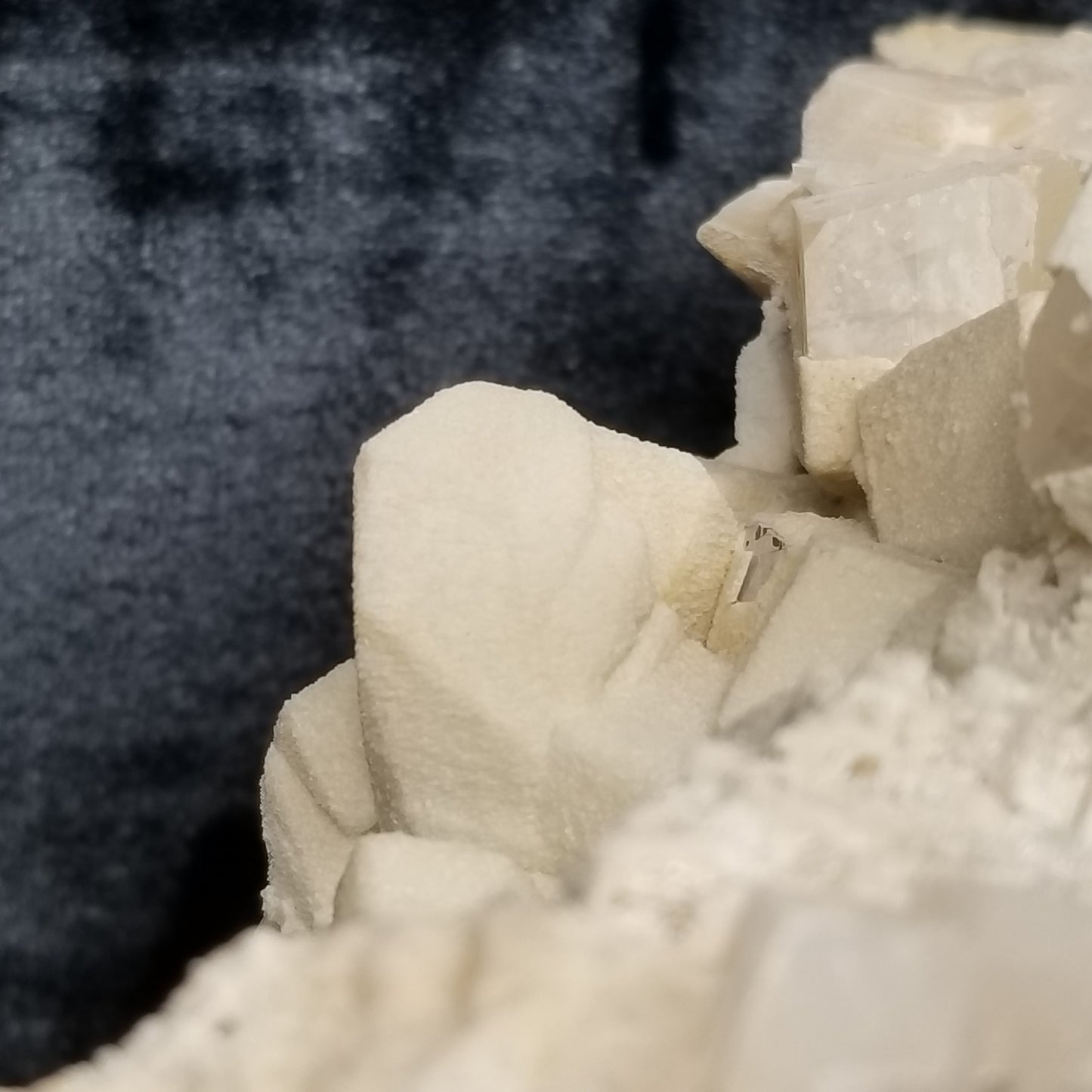 #11296 White Dolomite on Combined form Calcite with Chalcopyrite inclusions multiple formation