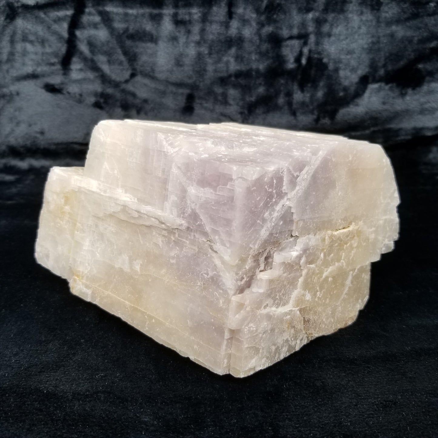 #11356 Purple and honey Calcite block with natural angle