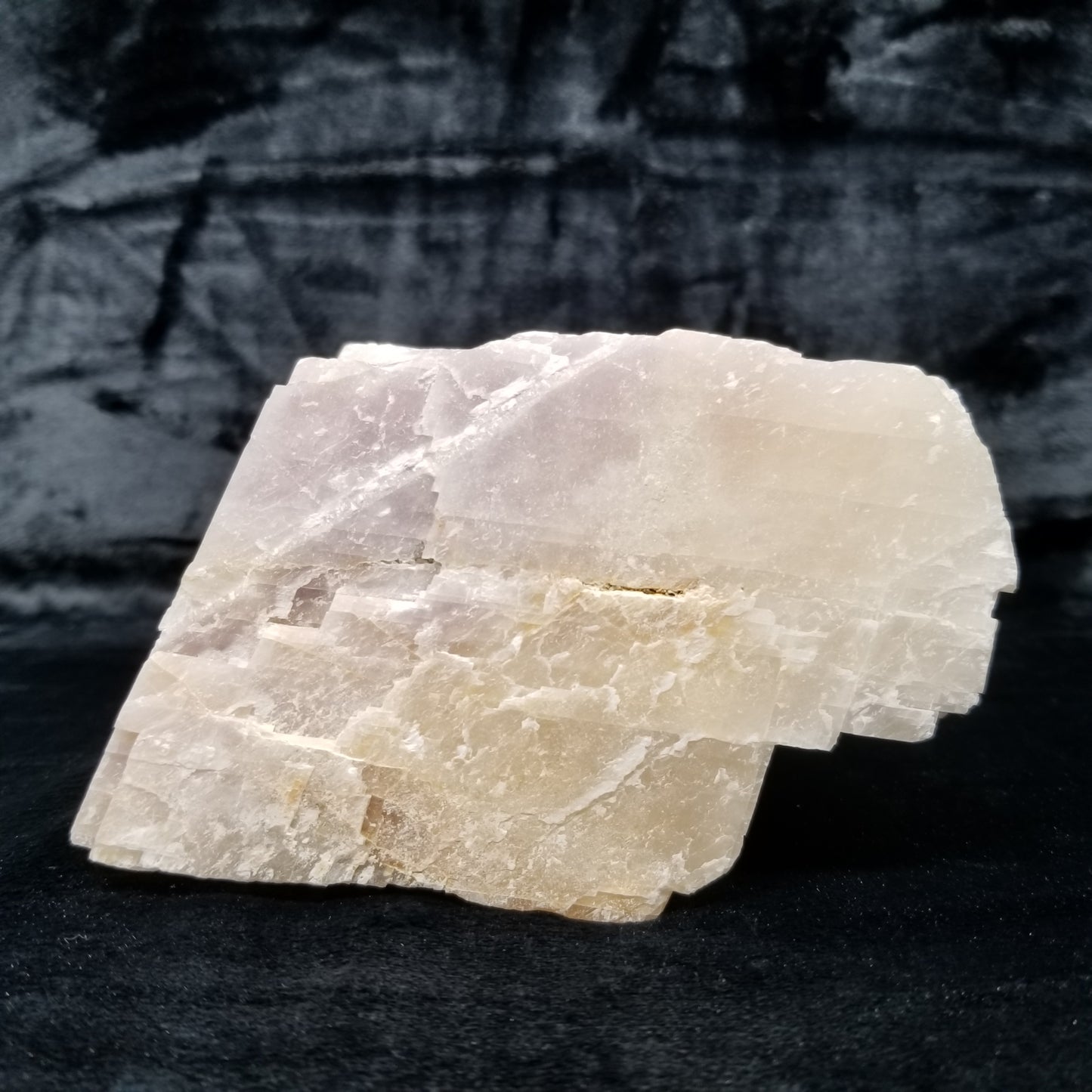 #11356 Purple and honey Calcite block with natural angle