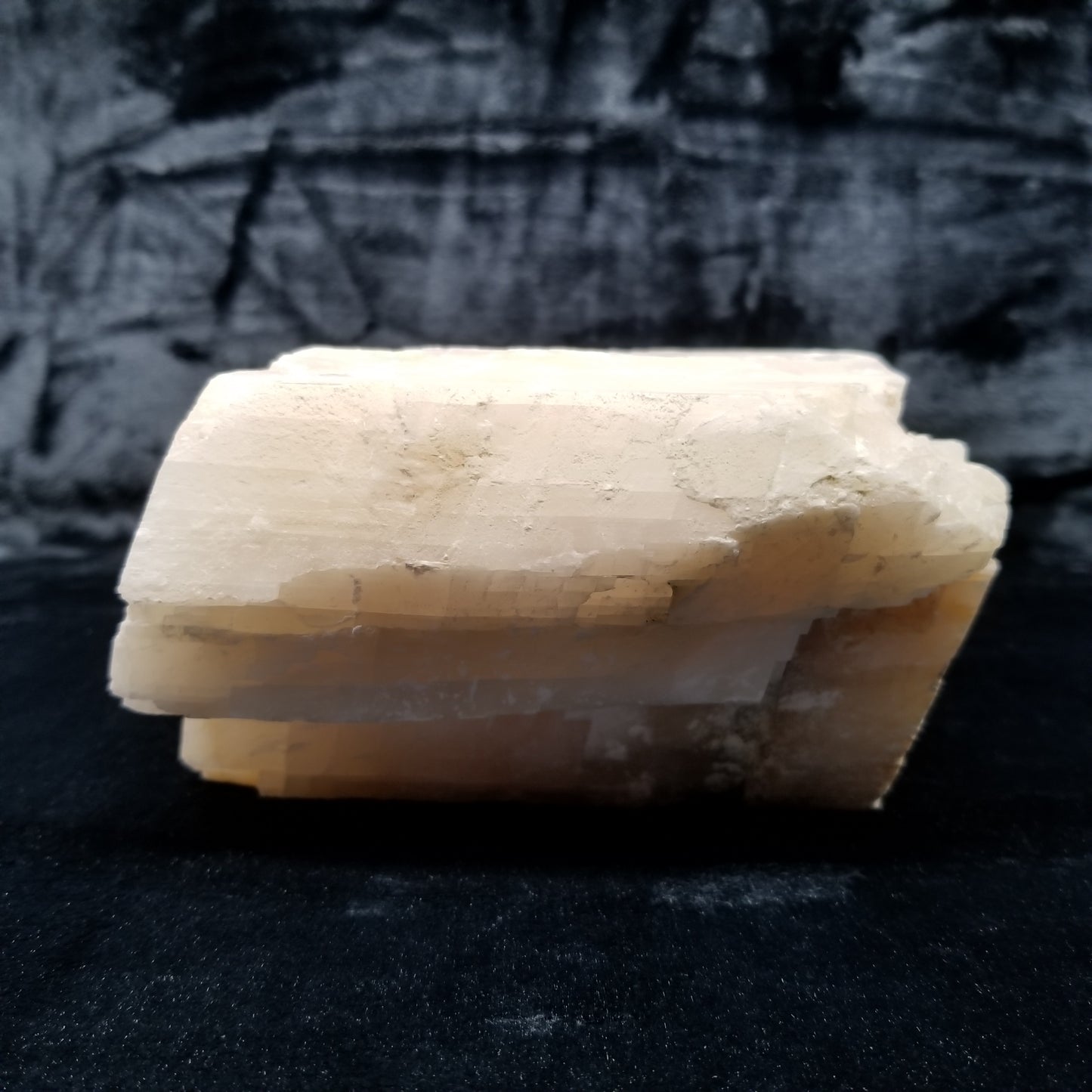 #11356 Purple and honey Calcite block with natural angle