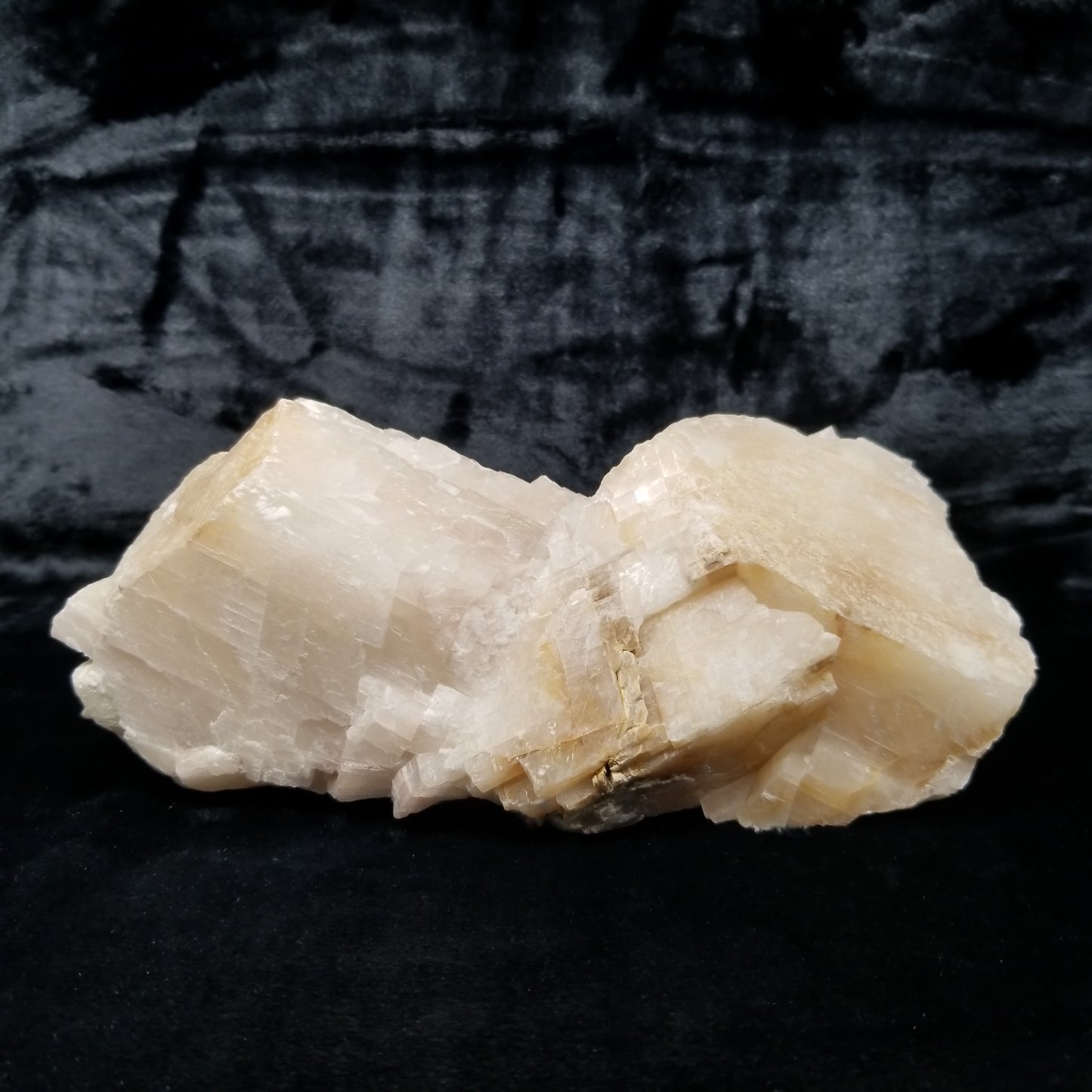 #11357 Honey Calcite block with natural angle on Calcite matrix