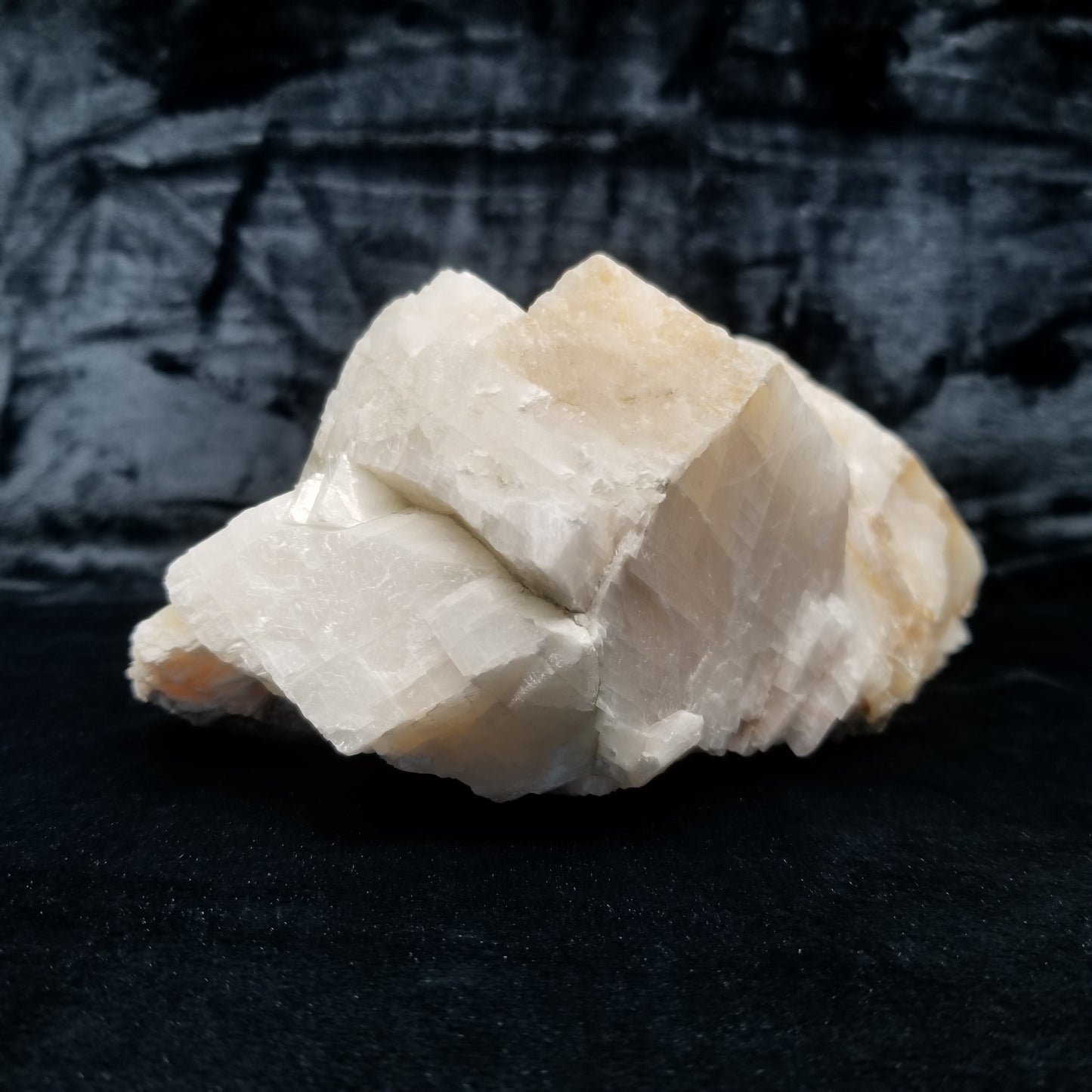 #11357 Honey Calcite block with natural angle on Calcite matrix