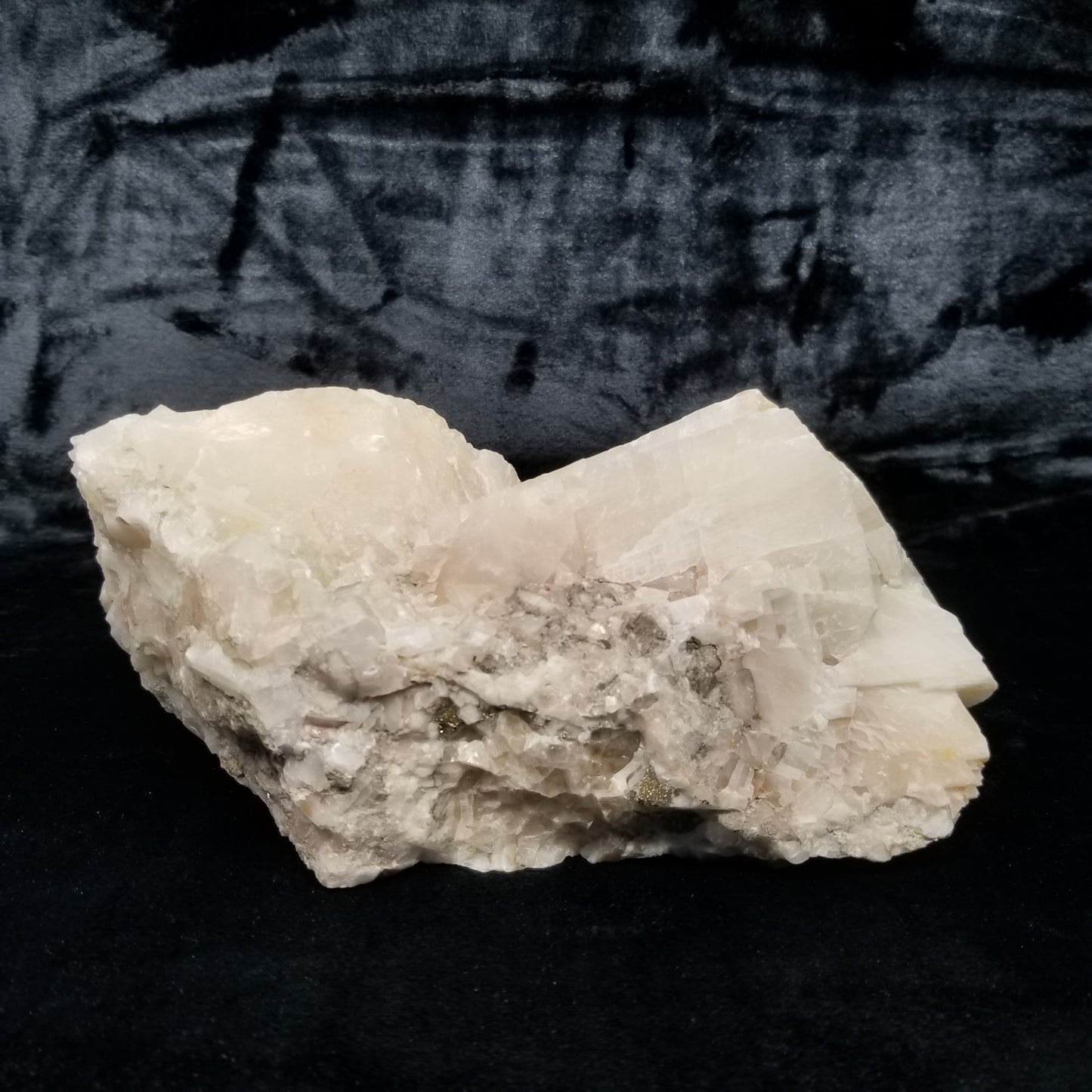 #11357 Honey Calcite block with natural angle on Calcite matrix