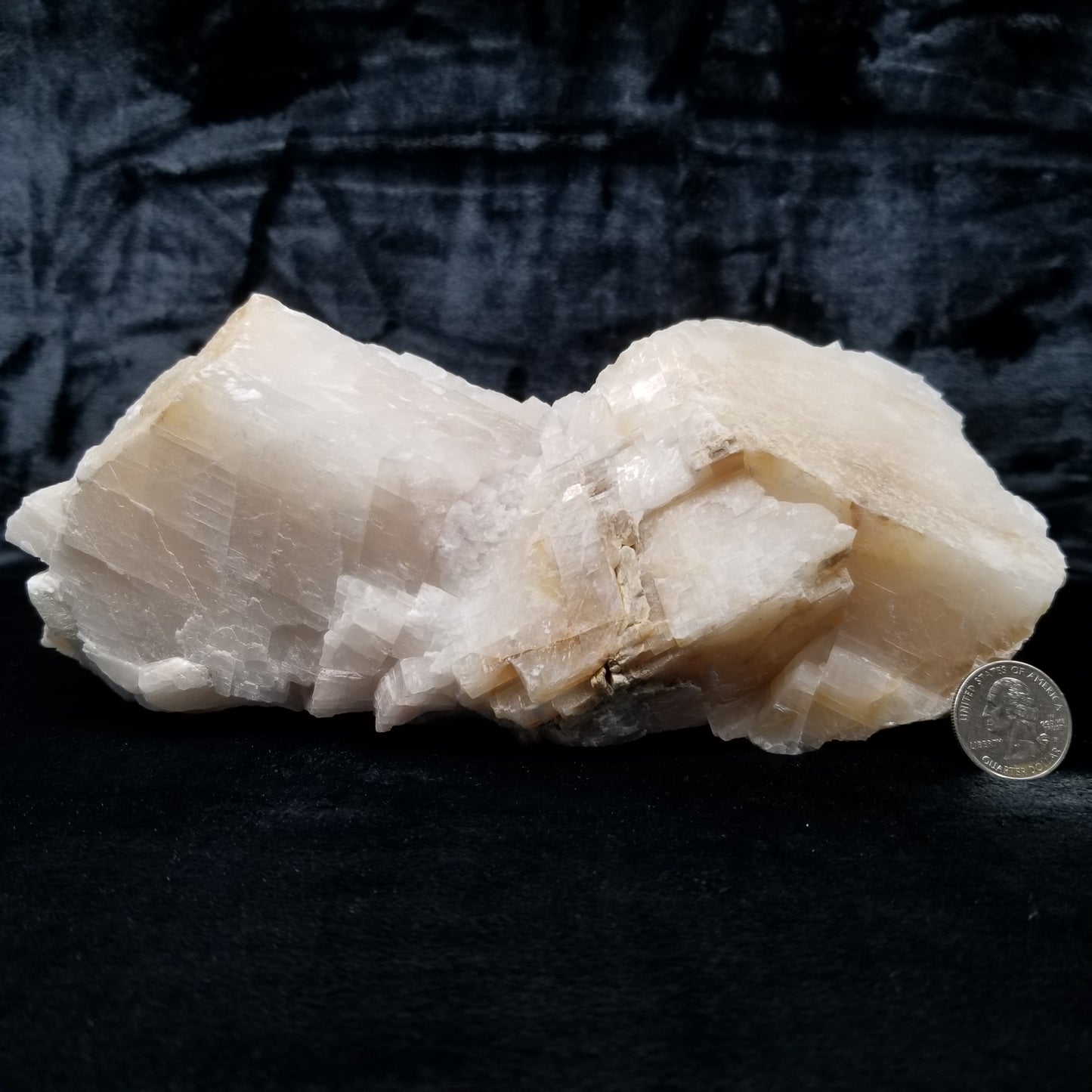 #11357 Honey Calcite block with natural angle on Calcite matrix
