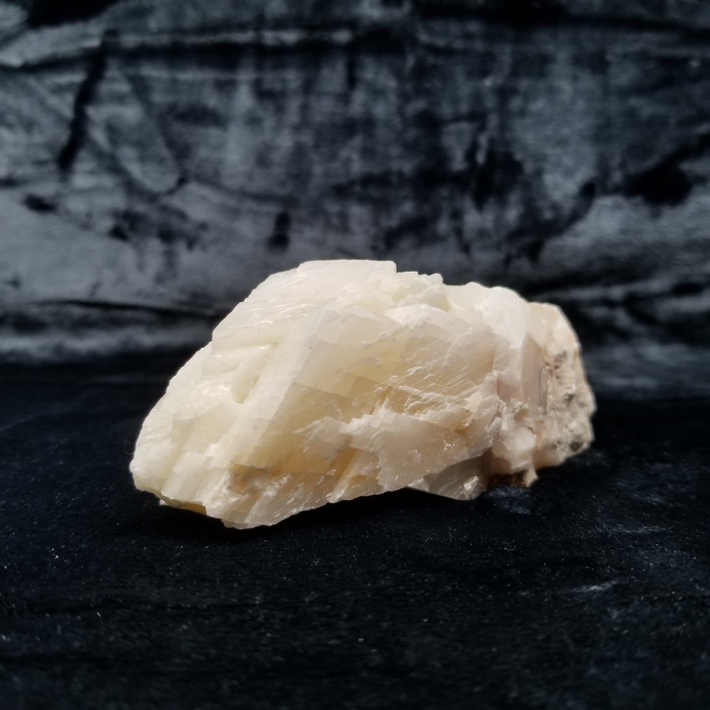 #11358 Honey Calcite block with natural angle on Calcite matrix