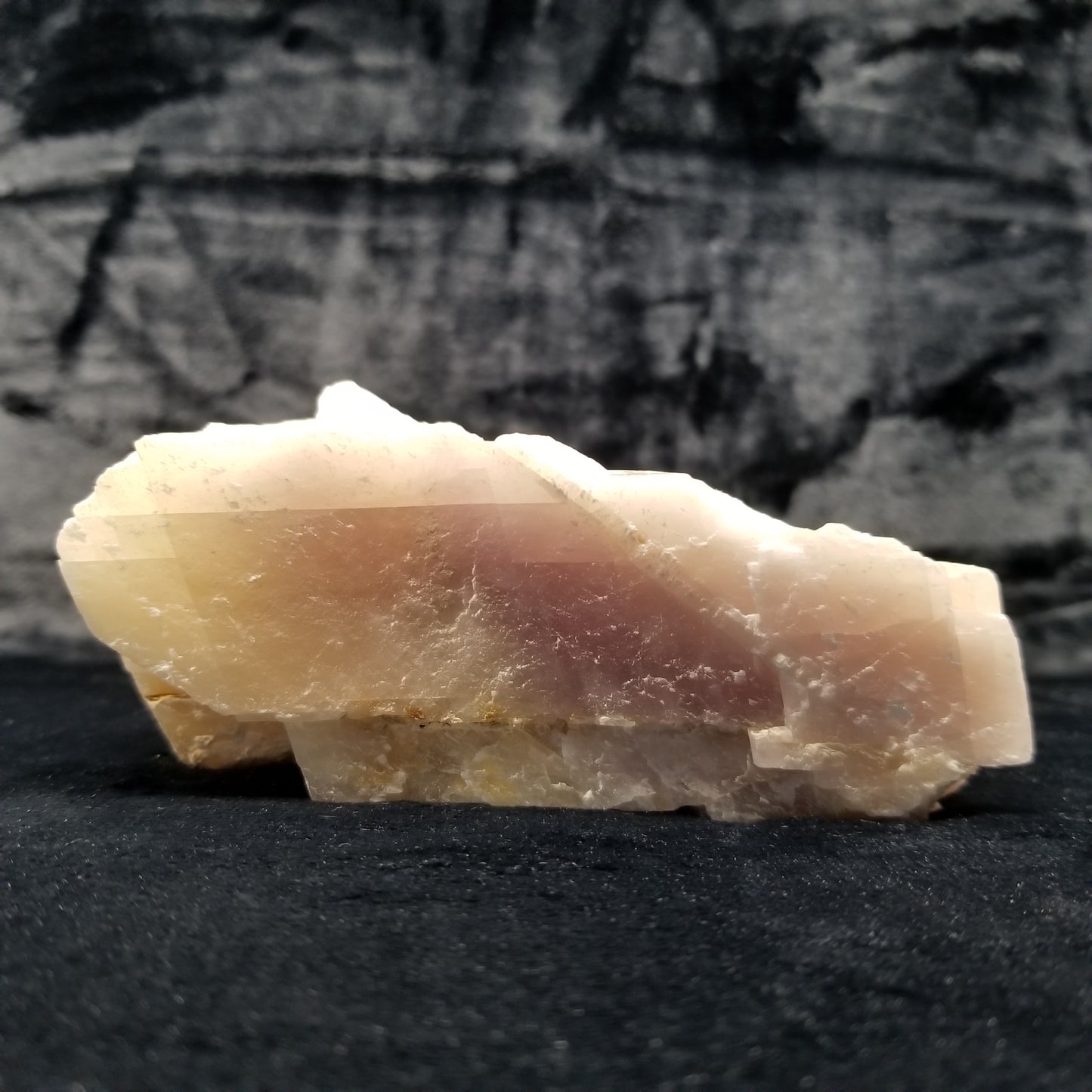 #11362 Purple and Honey Calcite block with natural angle