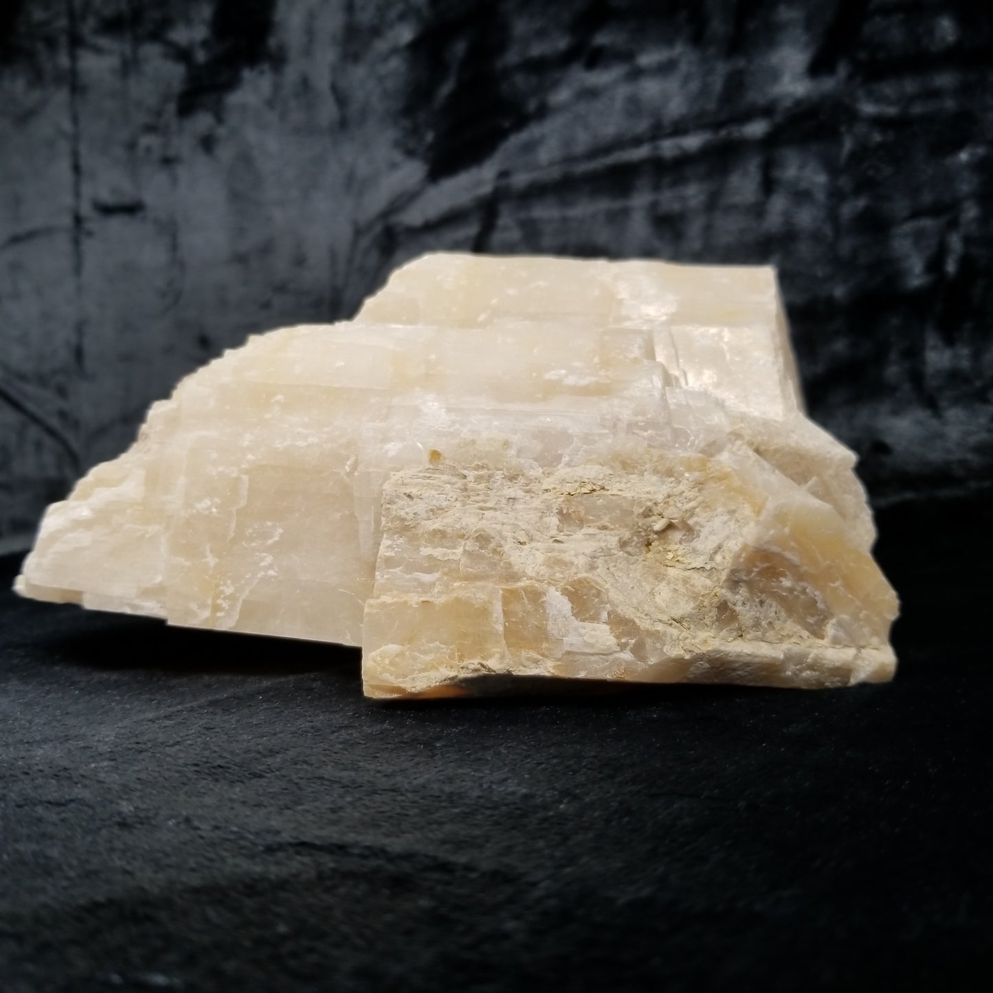 #11363 Dolomite on honey Calcite block with wonderful natural angle
