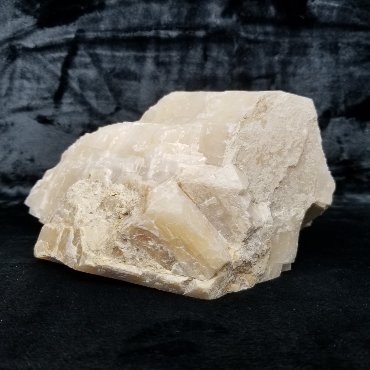 #11363 Dolomite on honey Calcite block with wonderful natural angle