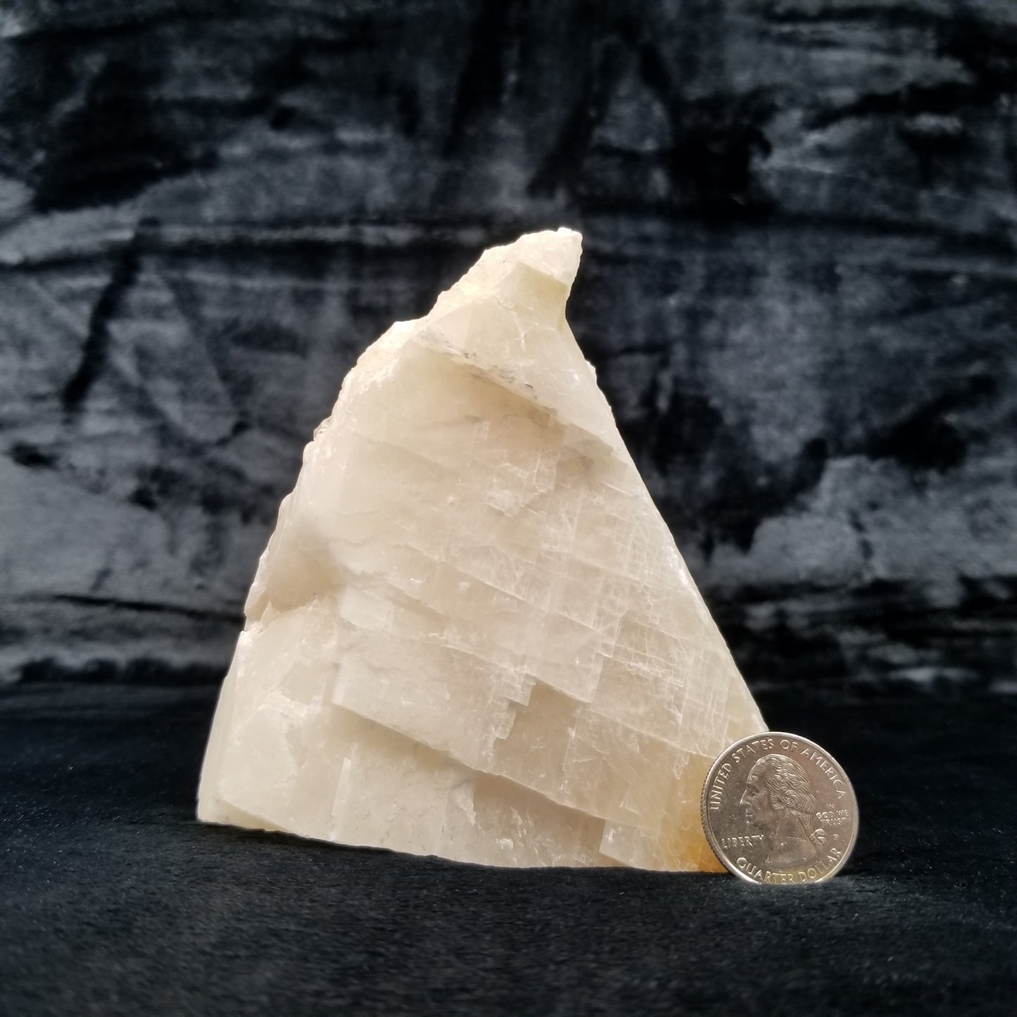 #11367 Honey Calcite block with natural angle