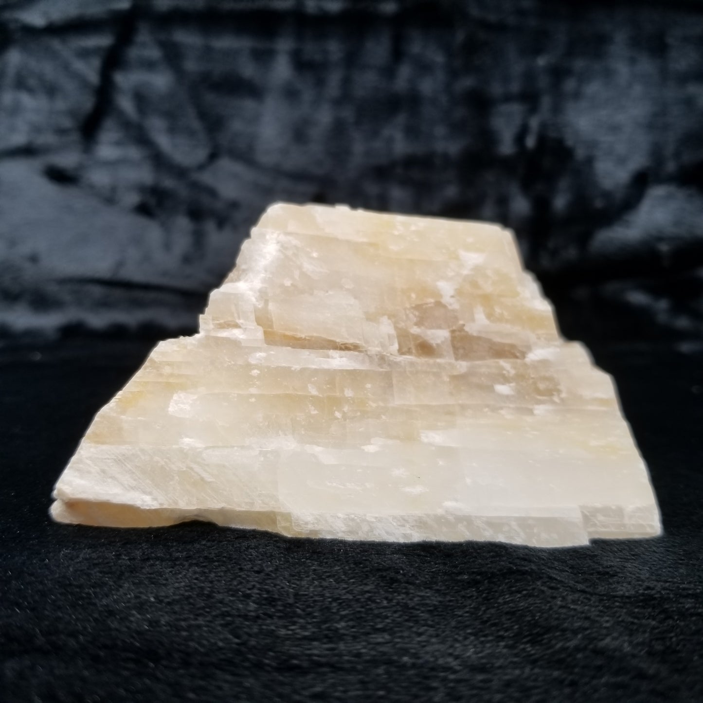 #11369 Honey Calcite block with natural angle