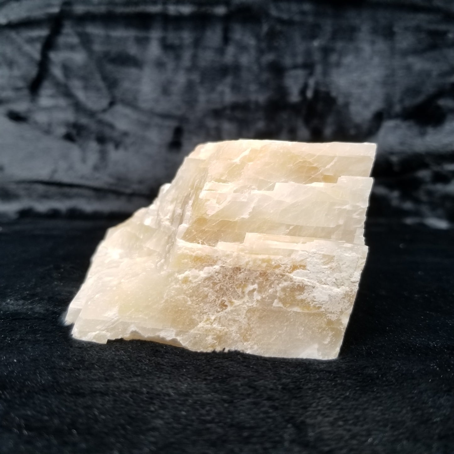 #11369 Honey Calcite block with natural angle