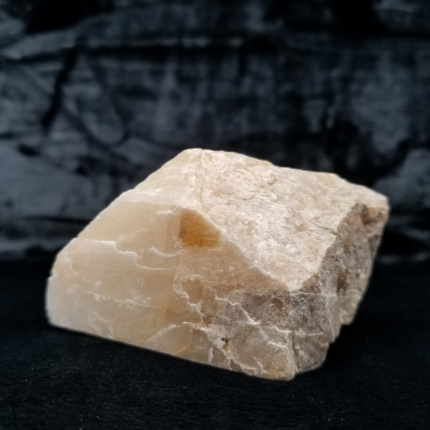 #11370 Honey Calcite block with natural angle