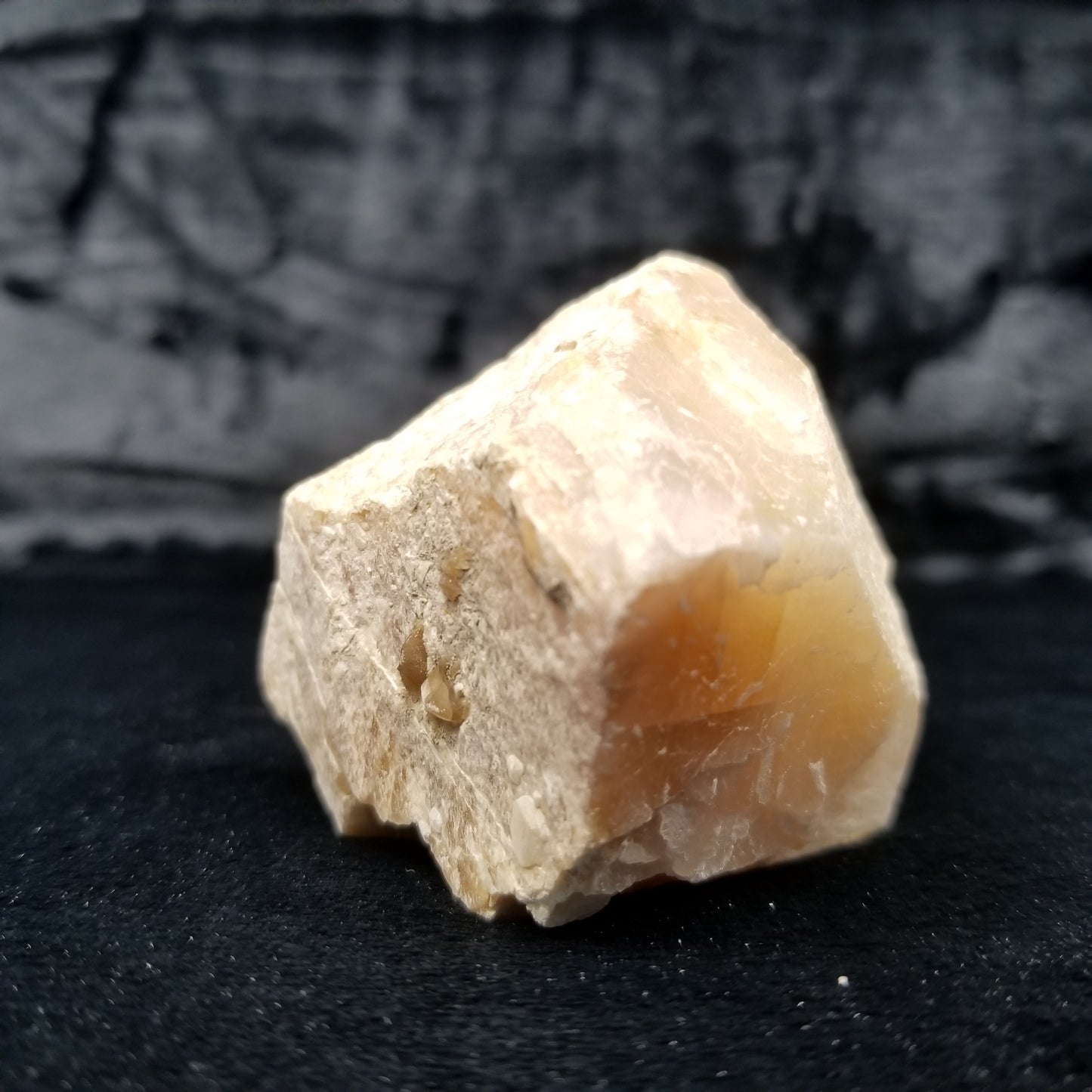 #11370 Honey Calcite block with natural angle