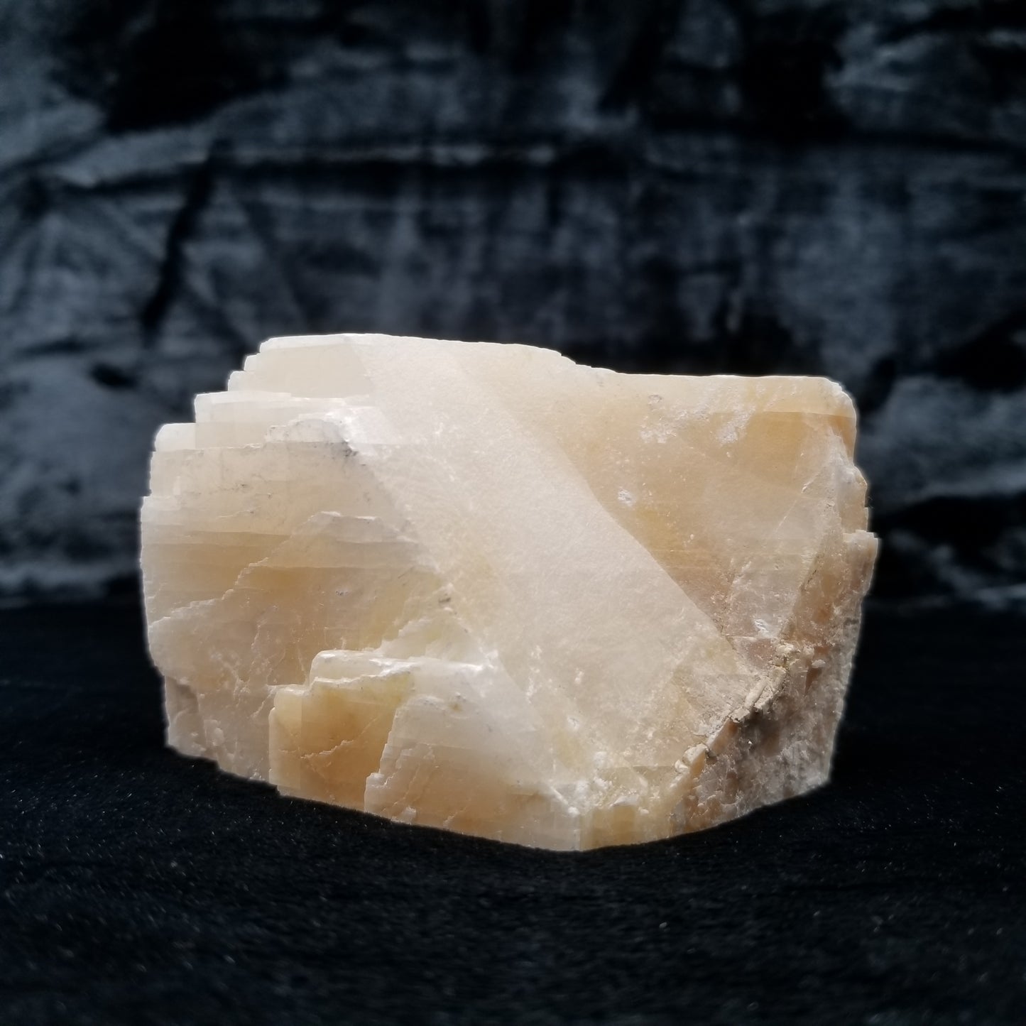 #11373 Honey Calcite block with natural angle