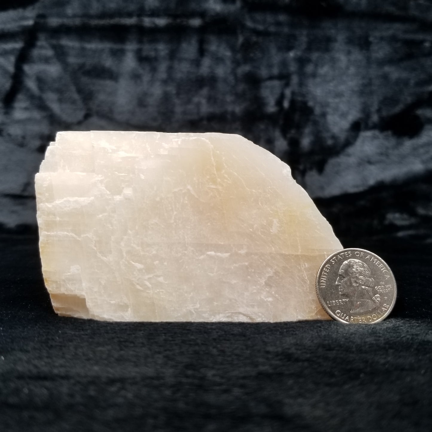 #11378 Honey Calcite block with natural angle