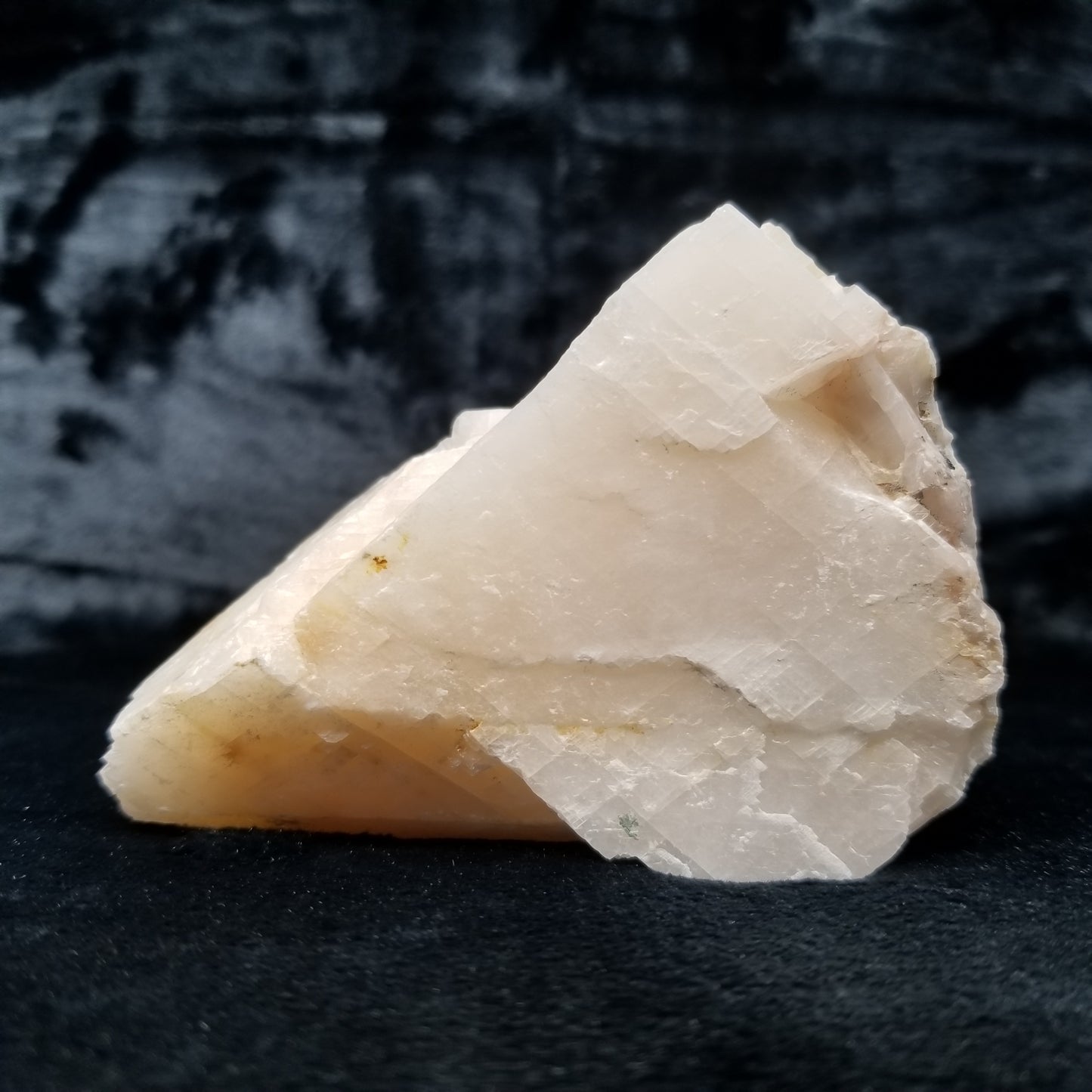 #11388 Dolomite on honey Calcite block with natural angle