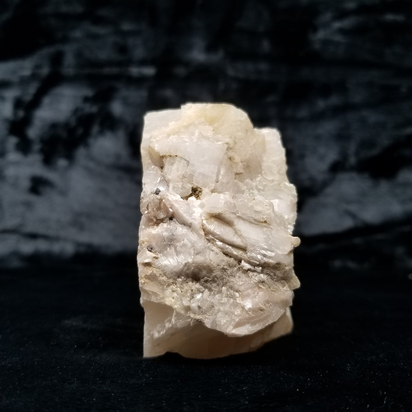 #11388 Dolomite on honey Calcite block with natural angle