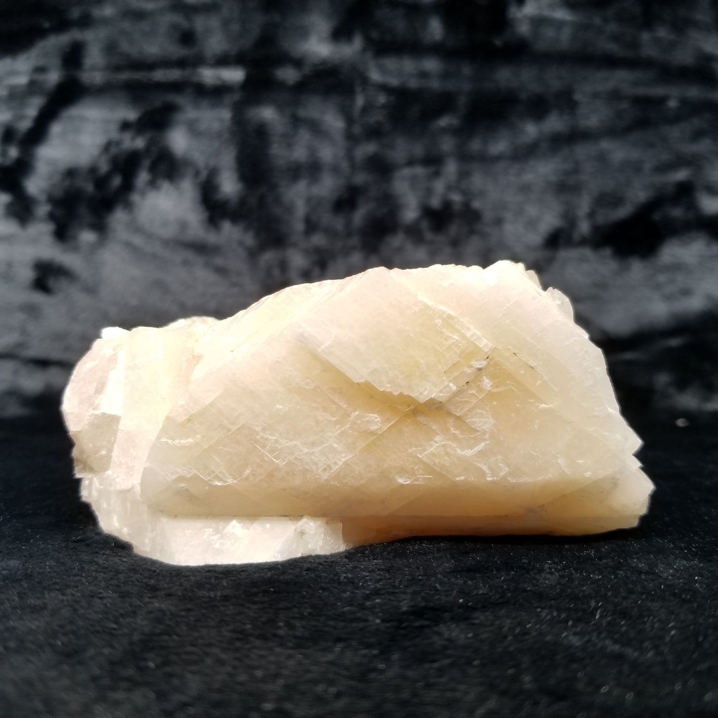 #11388 Dolomite on honey Calcite block with natural angle