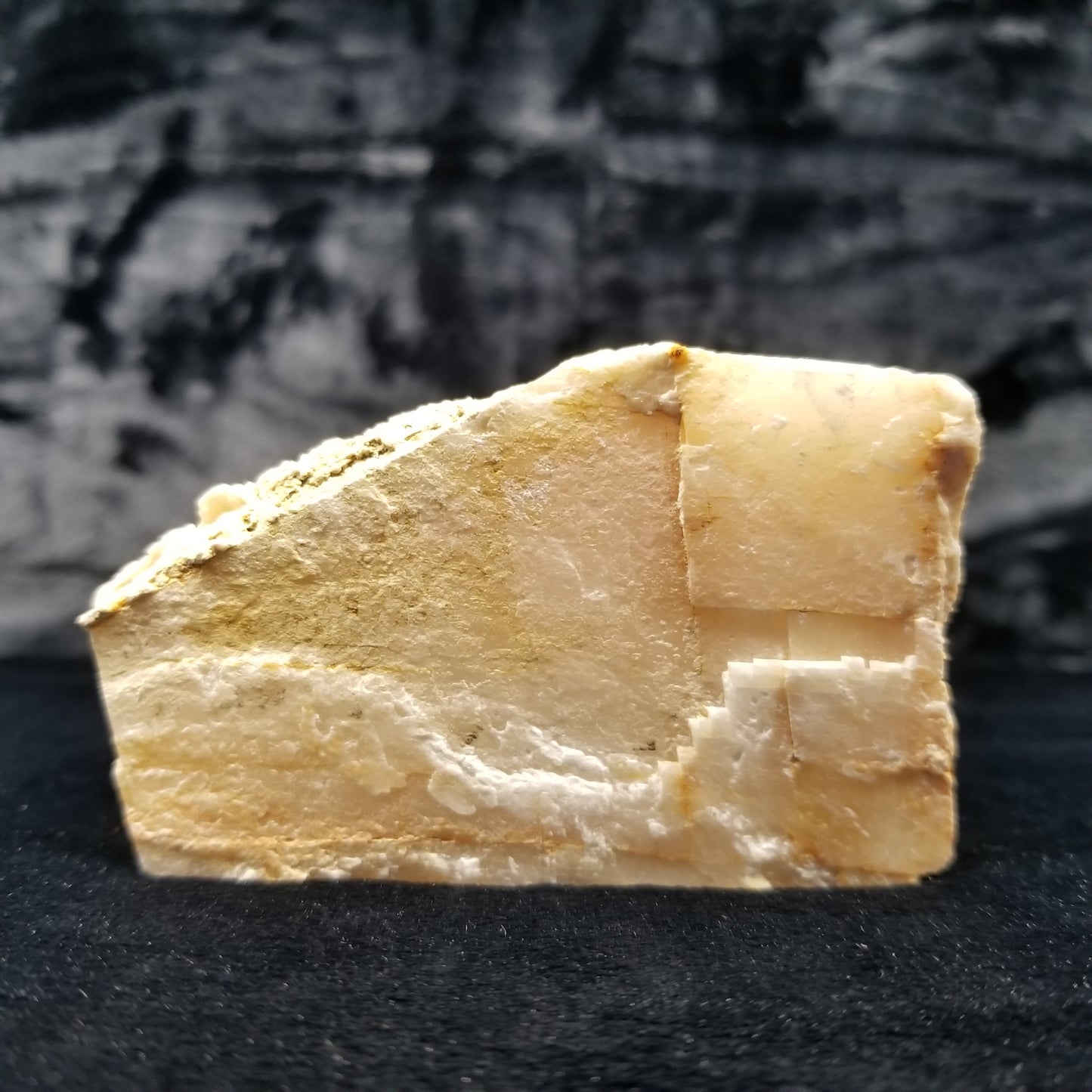 #11389 Dolomite formation on honey Calcite block