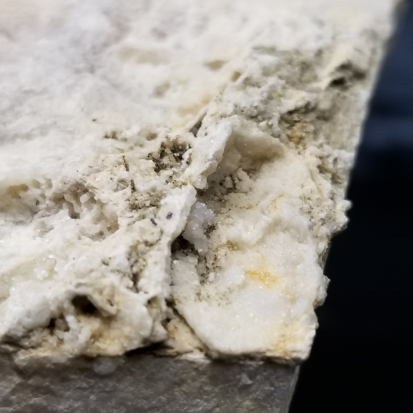 #11389 Dolomite formation on honey Calcite block