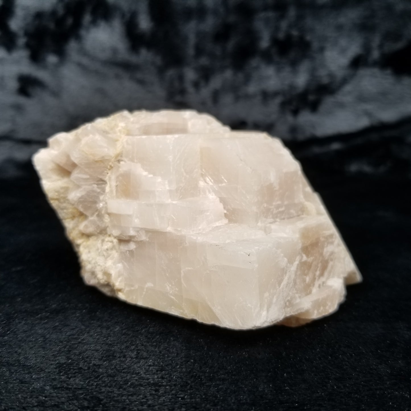 #11390 Yellow Dolomite on honey Calcite block on white Calcite matrix