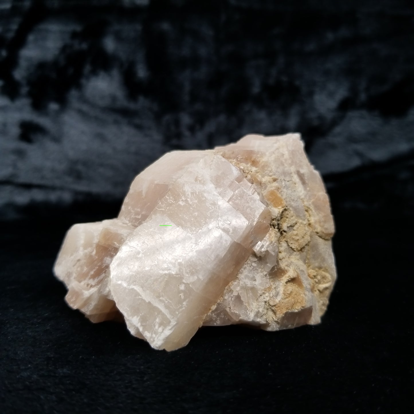 #11390 Yellow Dolomite on honey Calcite block on white Calcite matrix