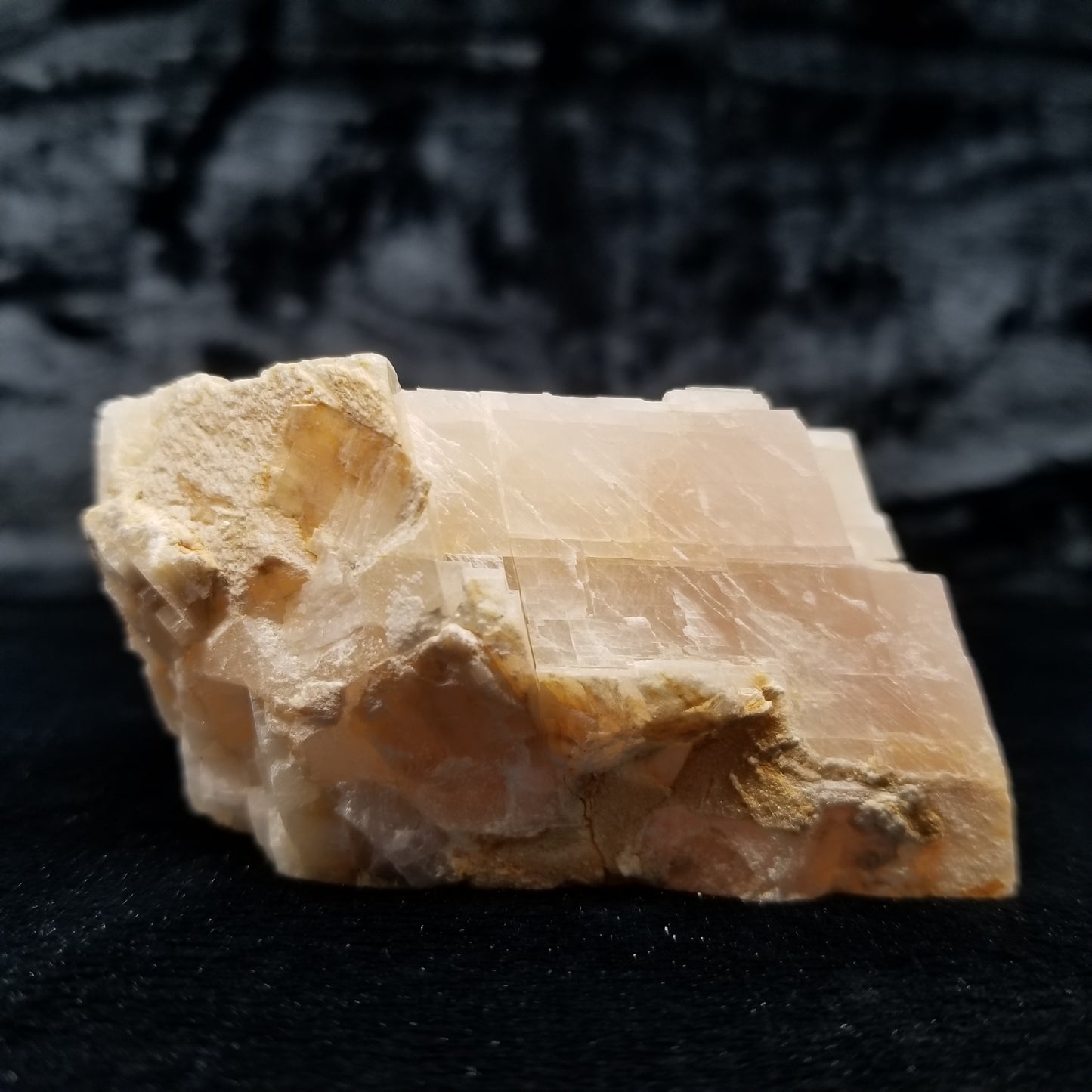 #11393 Dolomite on honey Calcite block