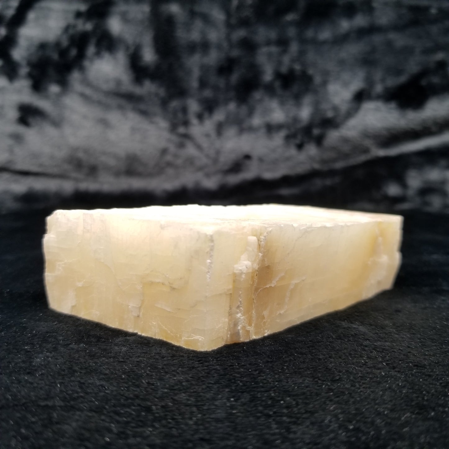 #11396 White Dolomite on honey Calcite block