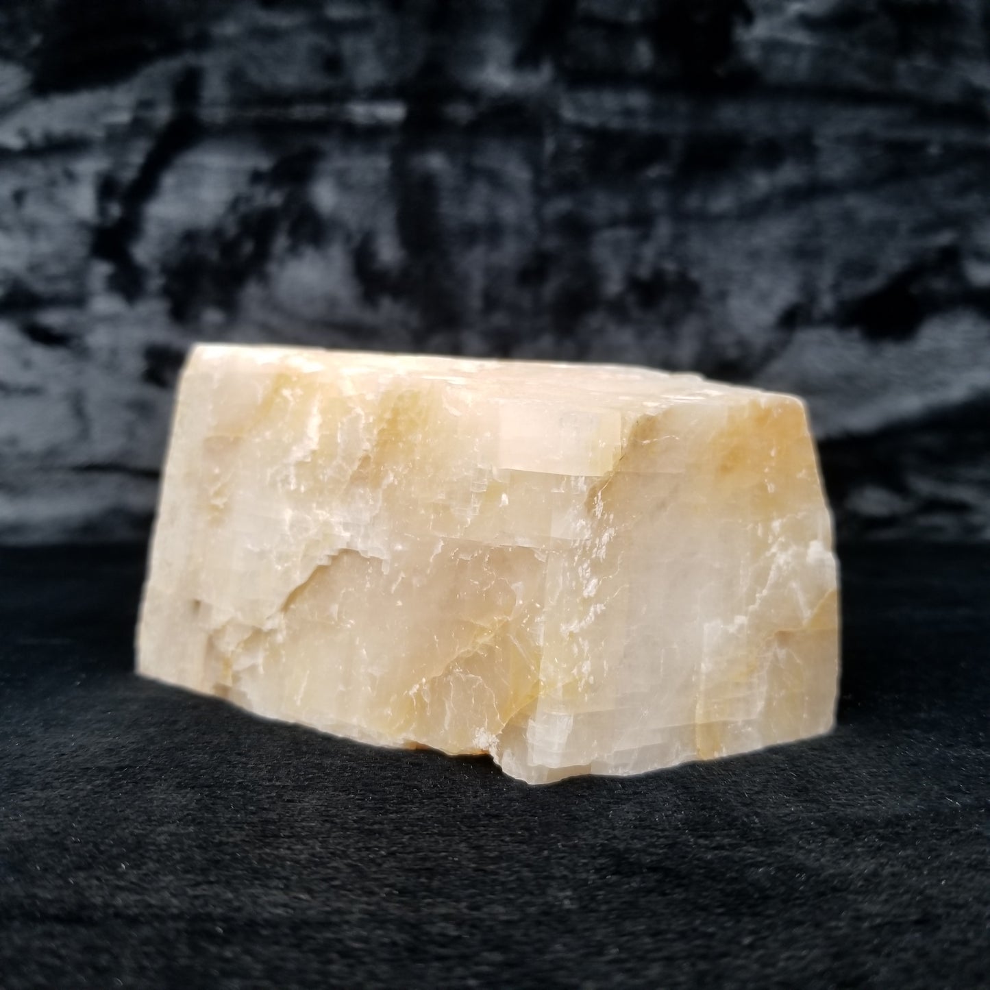 #11397 Yellow Dolomite on honey Calcite block