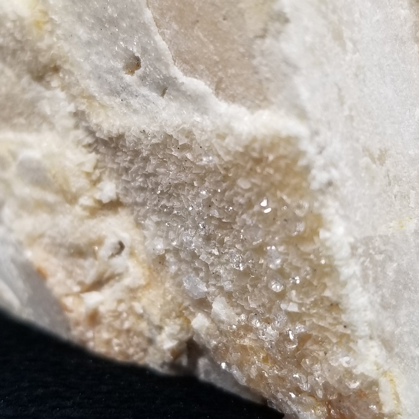 #11397 Yellow Dolomite on honey Calcite block