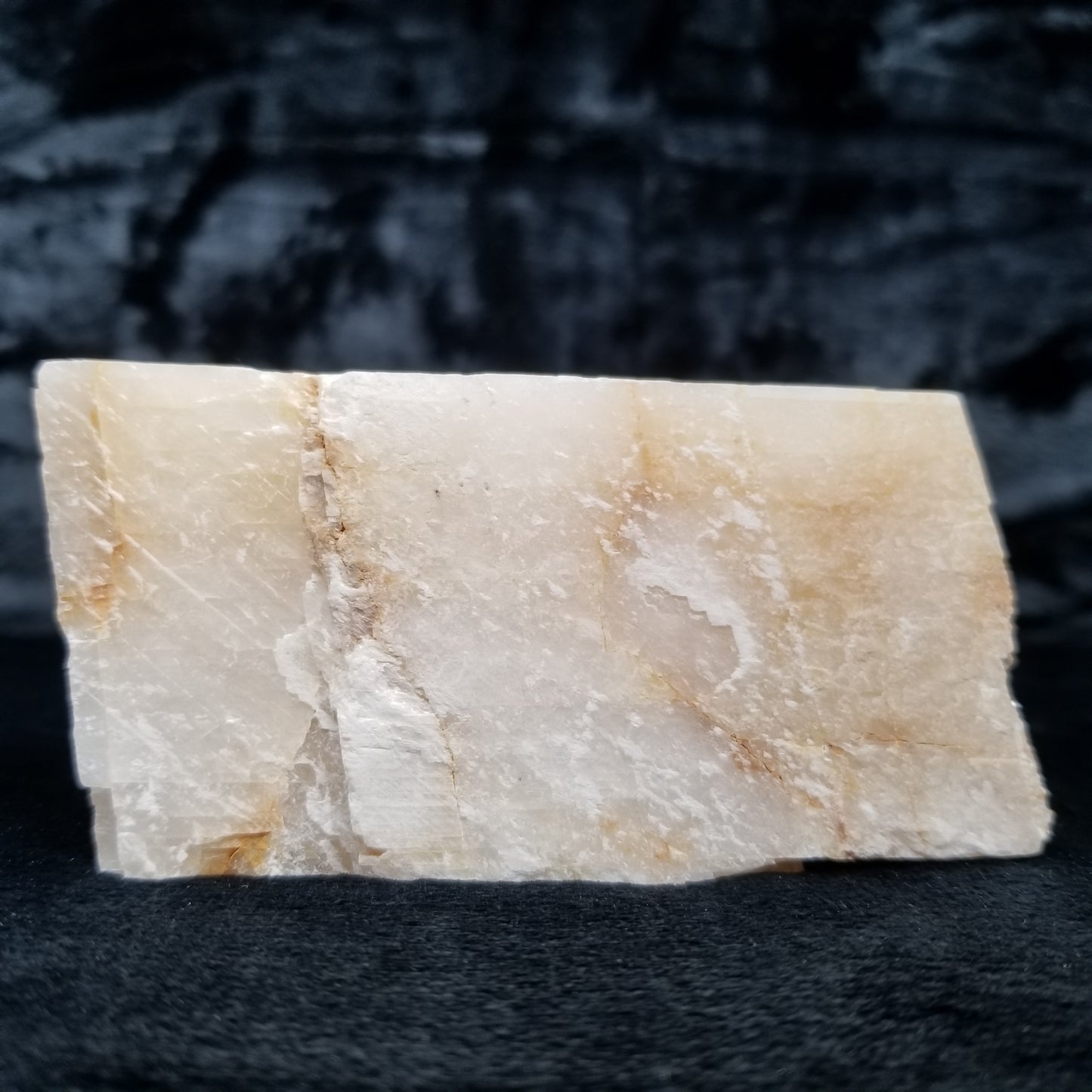 #11397 Yellow Dolomite on honey Calcite block
