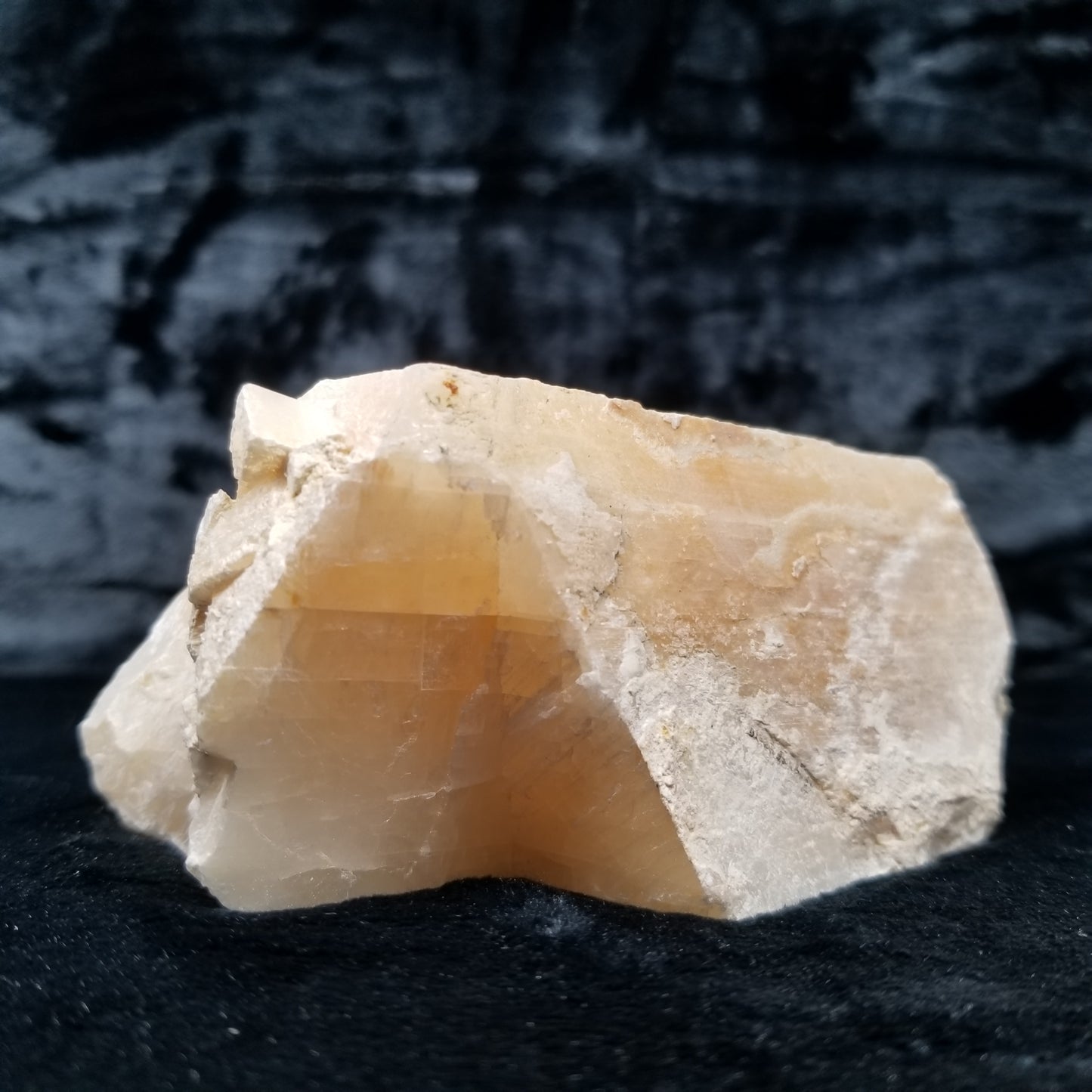 #11398 Dolomite on honey Calcite block