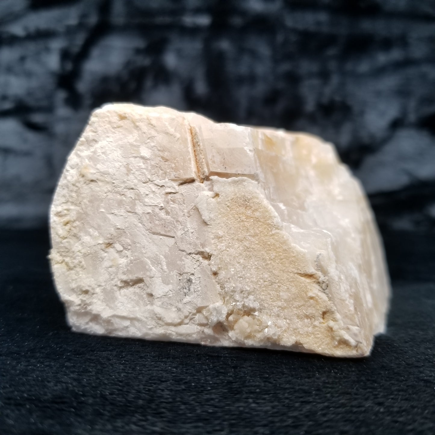 #11398 Dolomite on honey Calcite block