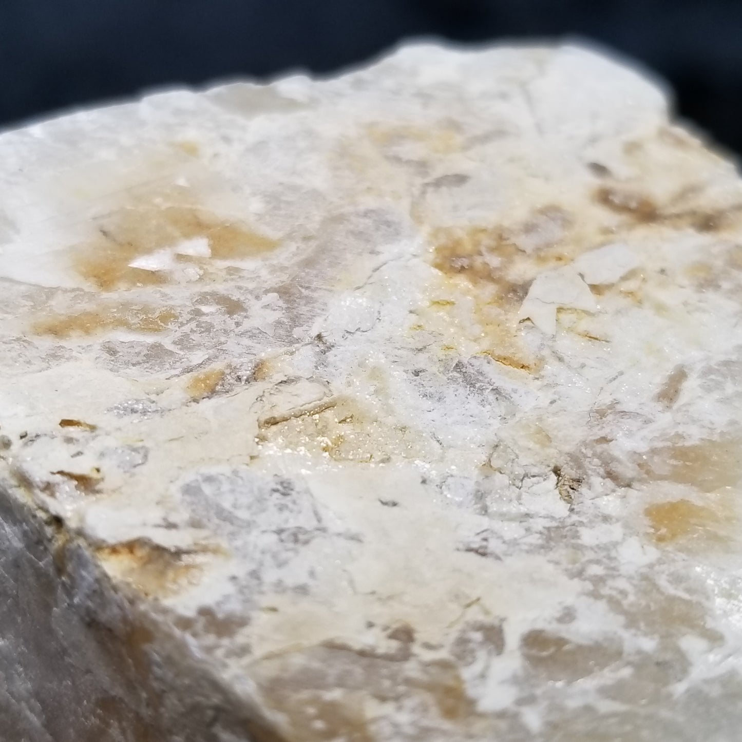 #11403 Dolomite on honey Calcite block
